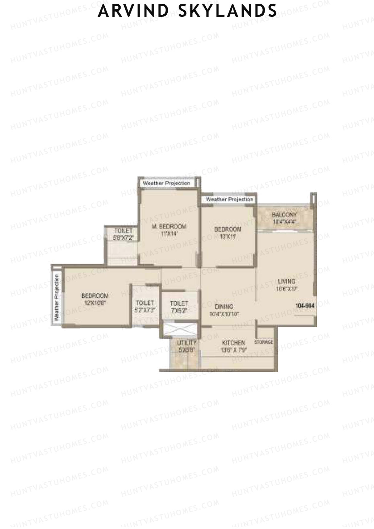 Arvind Skylands Block J Unit 4 Floor Plan