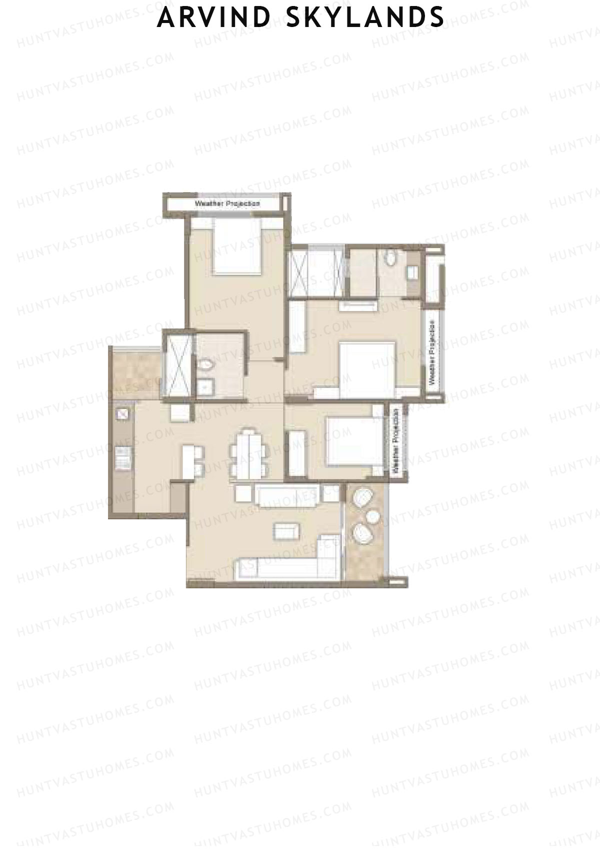 Arvind Skylands Block K Unit 2 Floor Plan