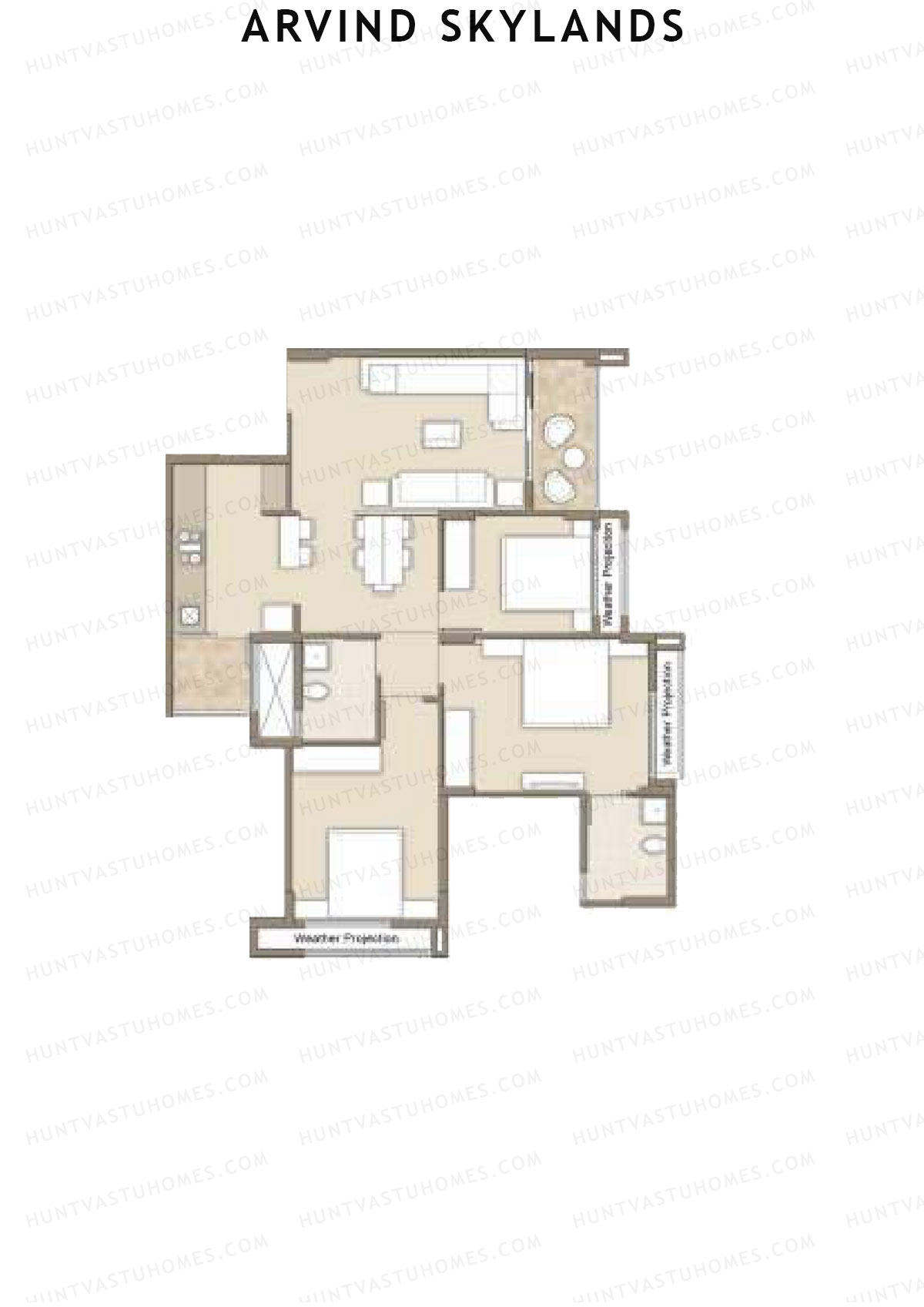 Arvind Skylands Block K Unit 3 Floor Plan