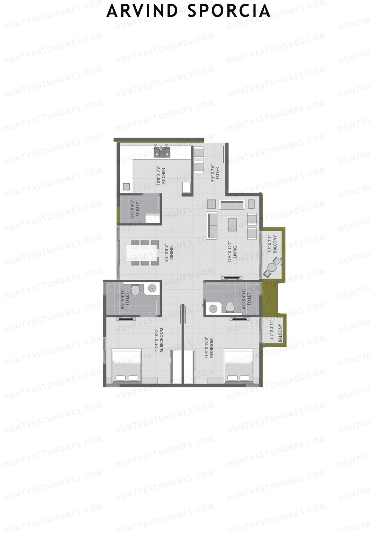 Arvind Sporcia Block E Unit 1 Floor Plan