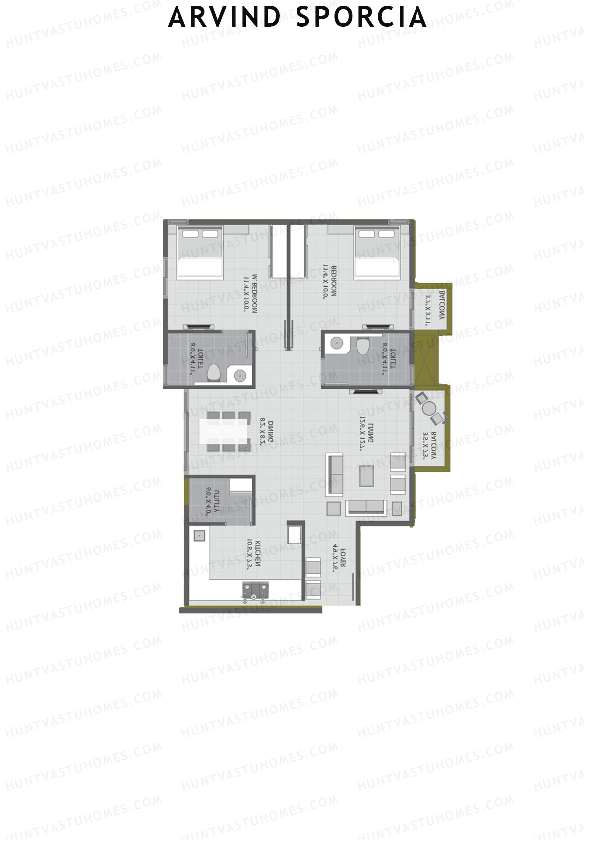 Arvind Sporcia Block E Unit 2 Floor Plan