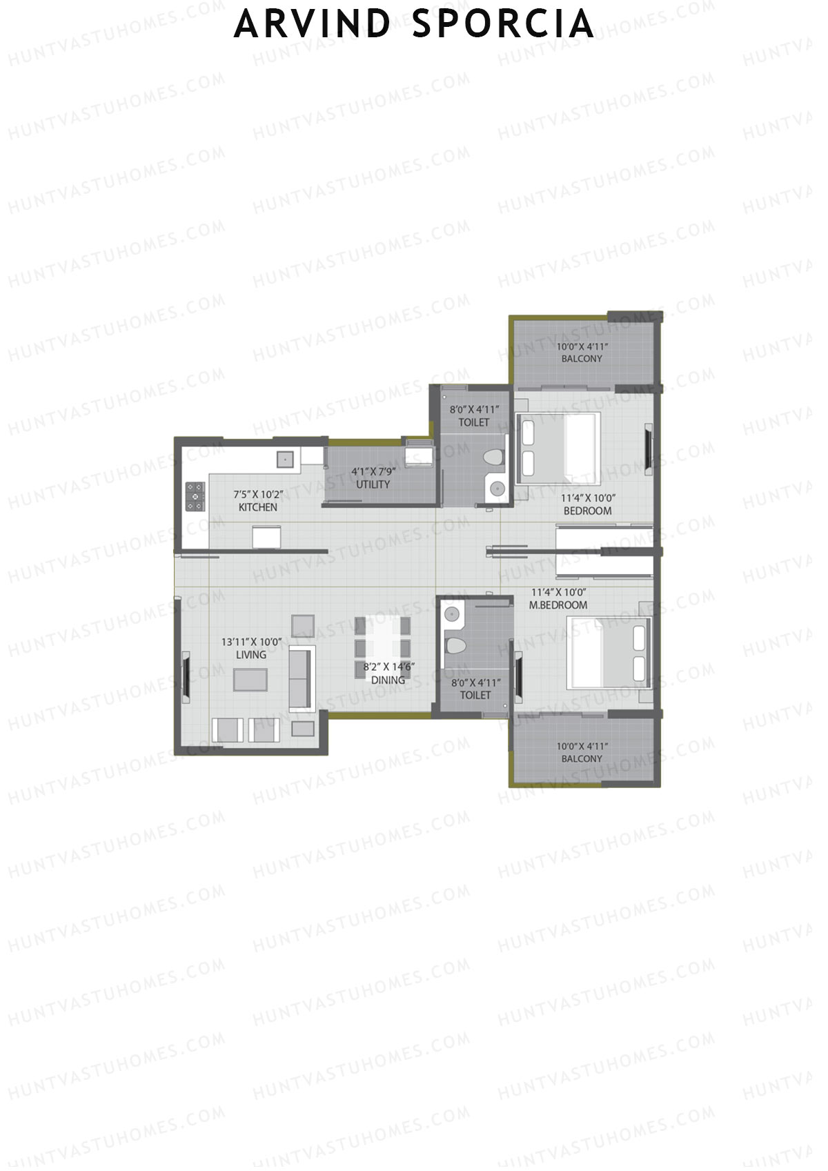 Arvind Sporcia Block F Unit 1 Floor Plan