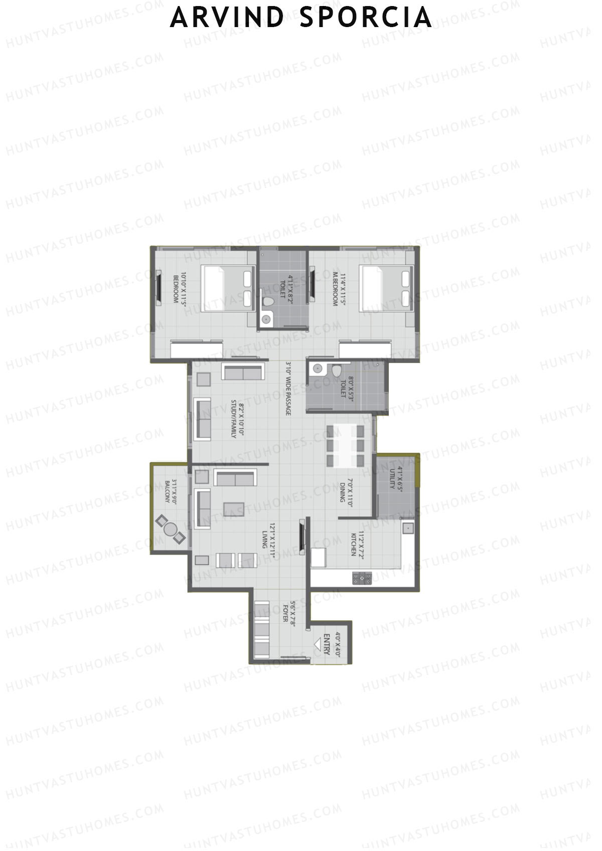 Arvind Sporcia Block G Unit 2 Floor Plan