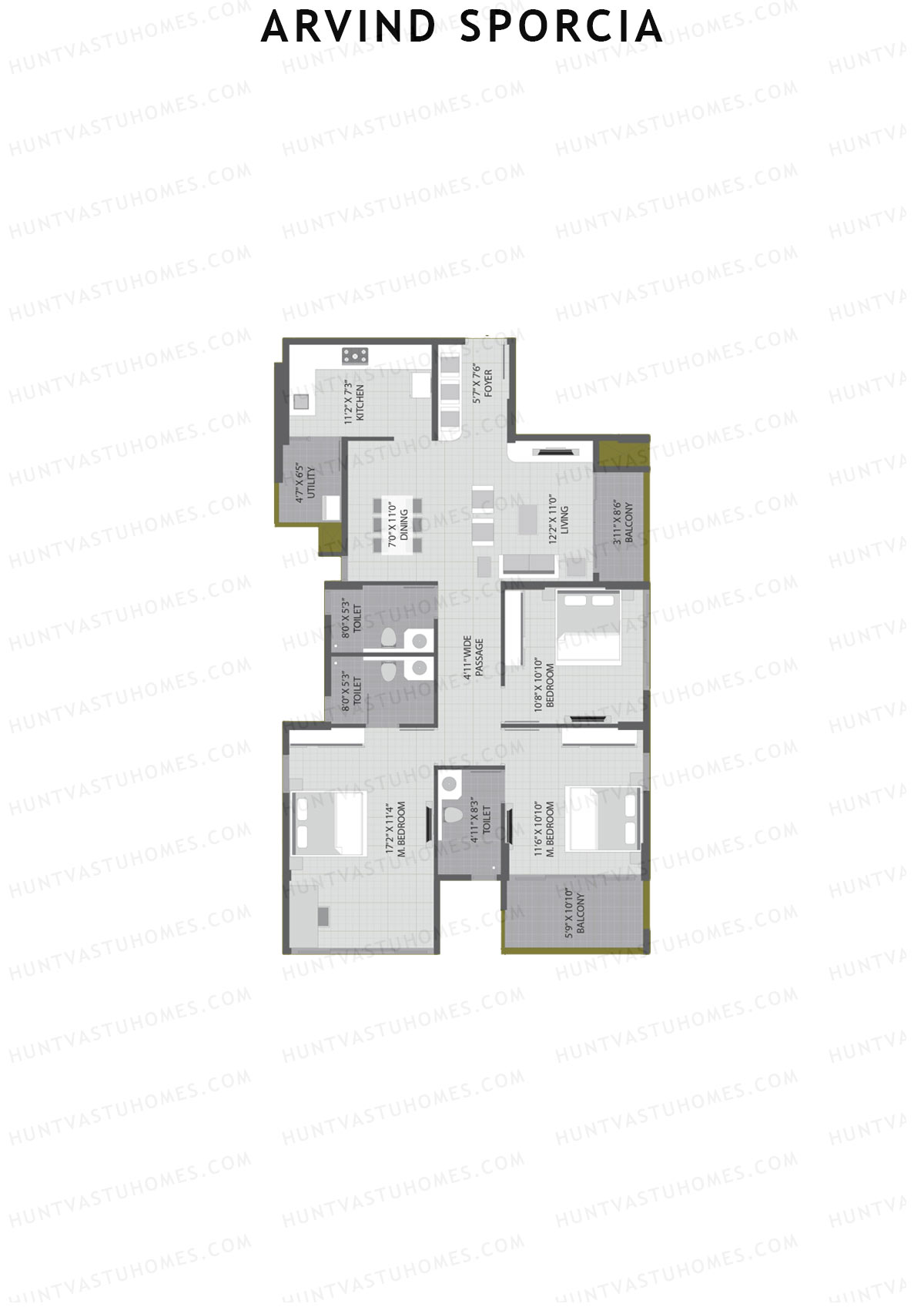 Arvind Sporcia Block G Unit 4 Floor Plan