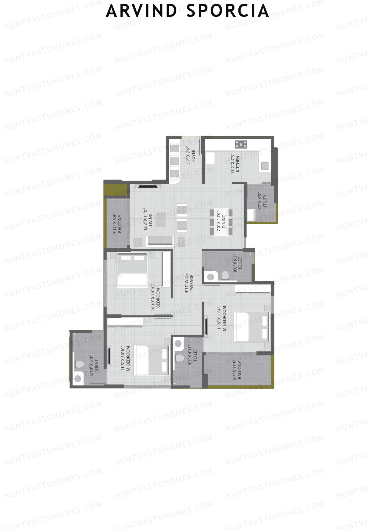 Arvind Sporcia Block G Unit 5 Floor Plan