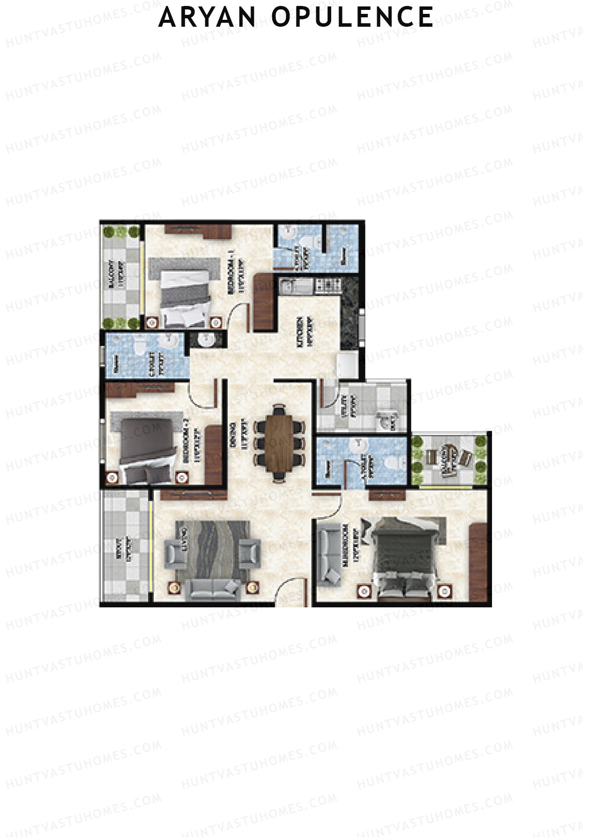 Aryan Opulence Wing A Unit 1 Floor Plan