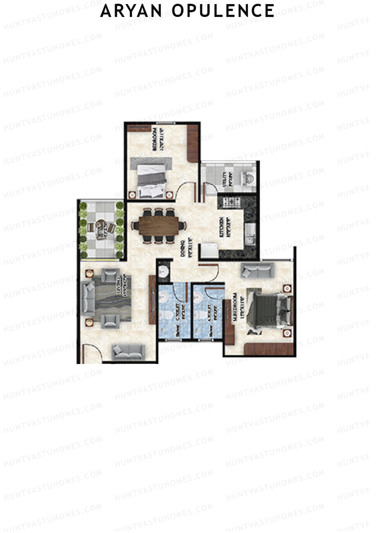 Aryan Opulence Wing A Unit 2 Floor Plan