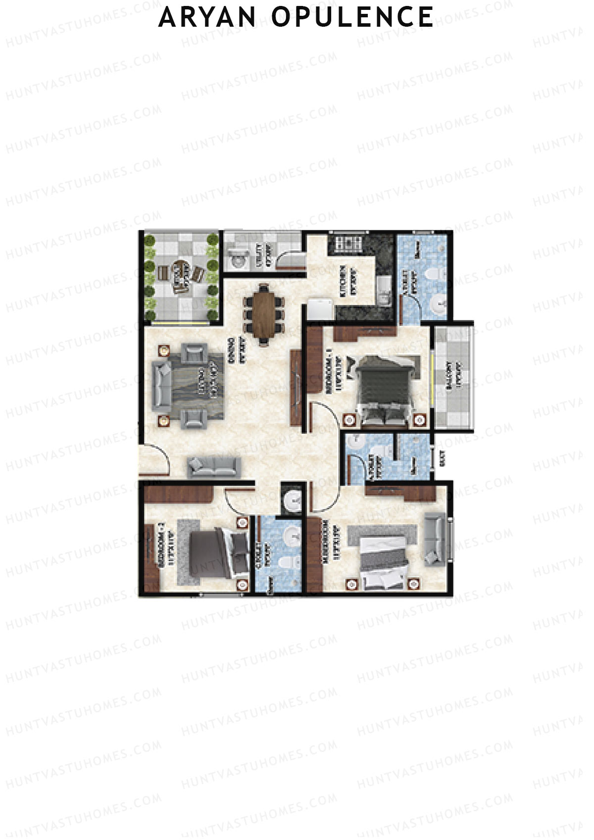 Aryan Opulence Wing A Unit 3 Floor Plan