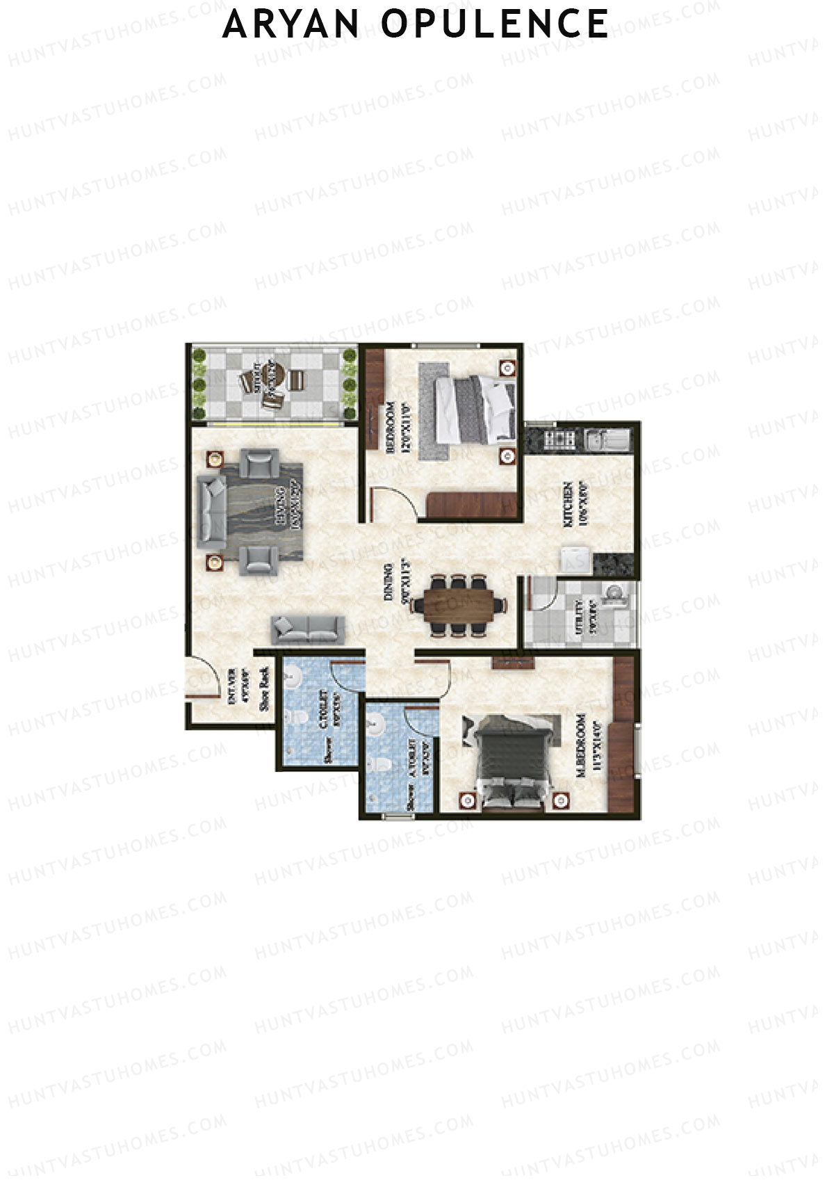 Aryan Opulence Wing B Unit 2 Floor Plan