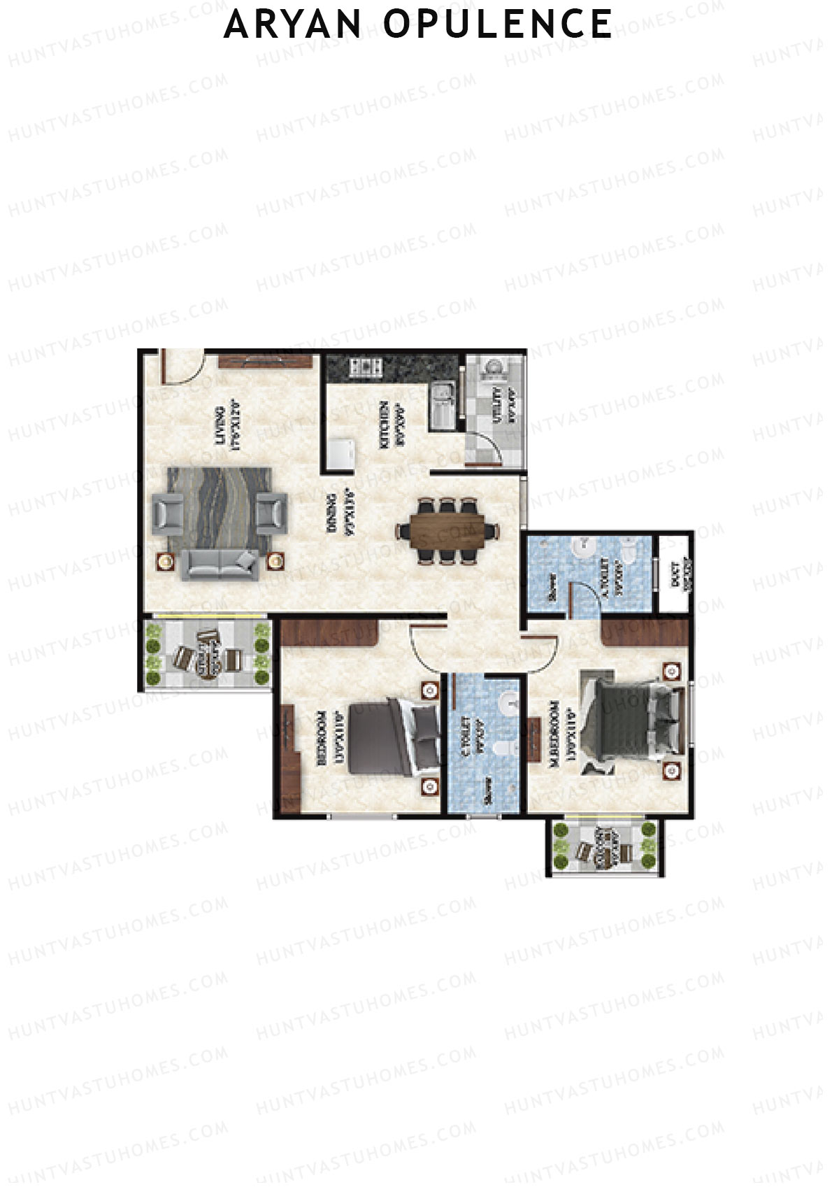 Aryan Opulence Wing C Unit 3 Floor Plan