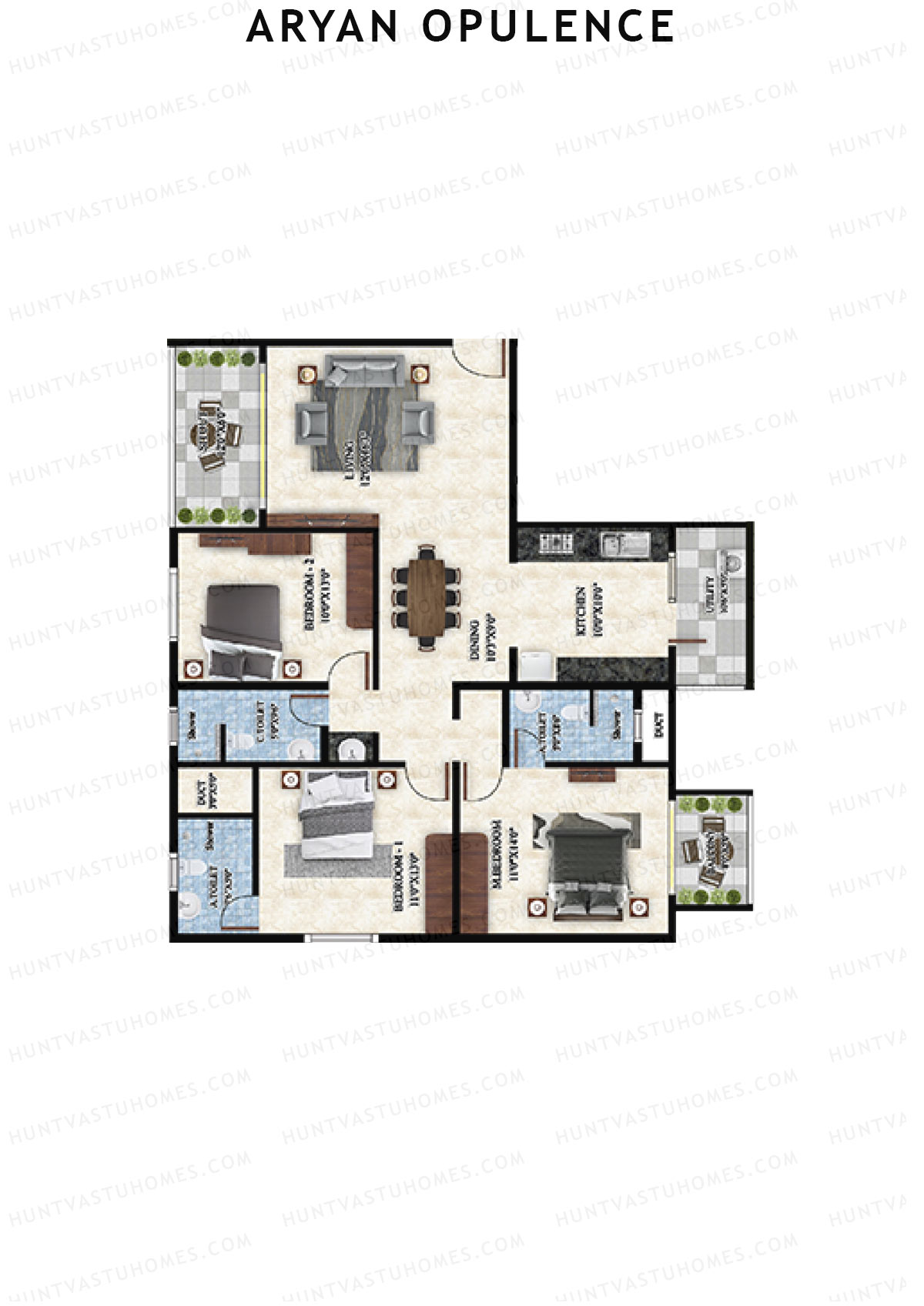 Aryan Opulence Wing C Unit 4 Floor Plan