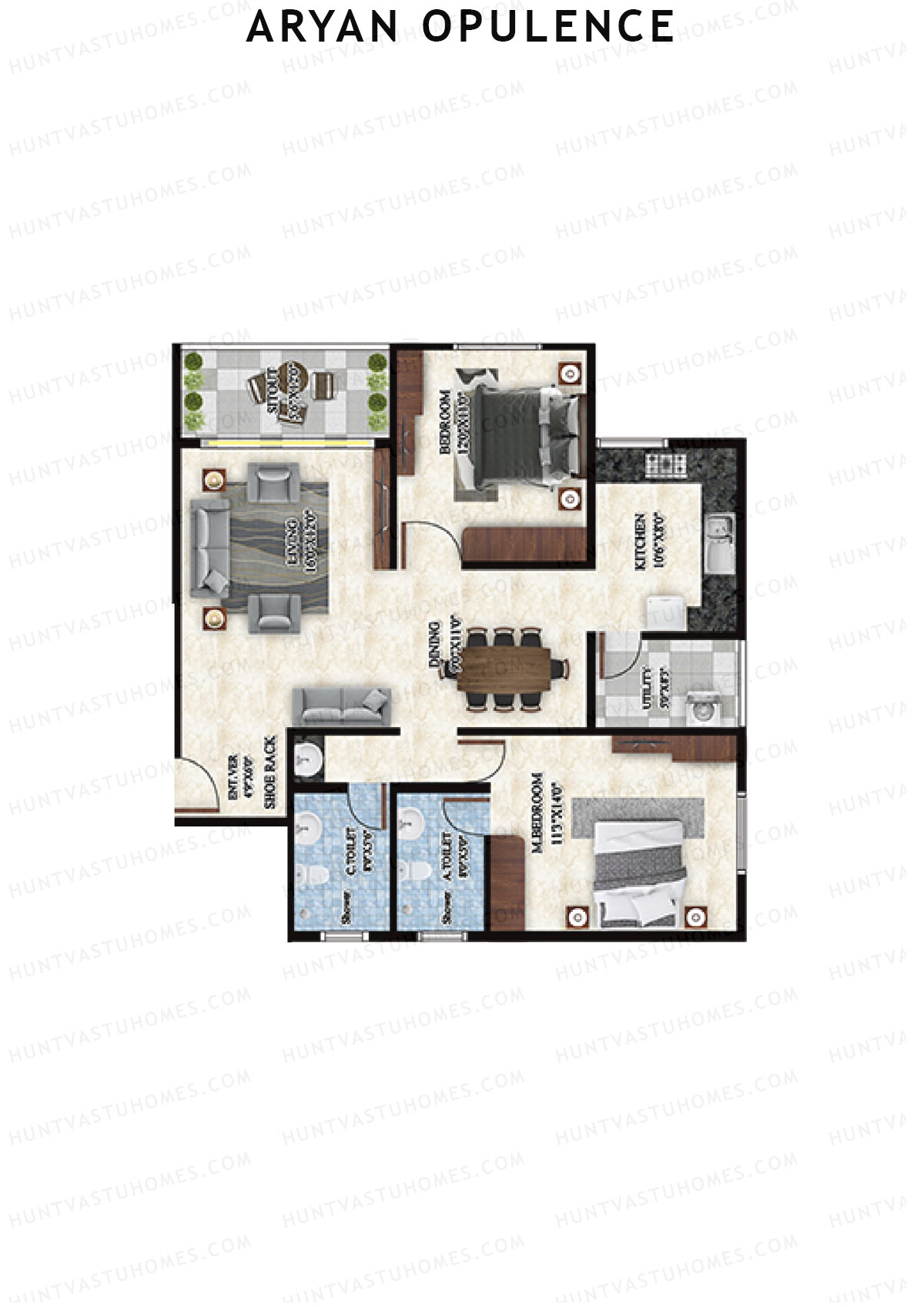 Aryan Opulence Wing D Unit 2 Floor Plan