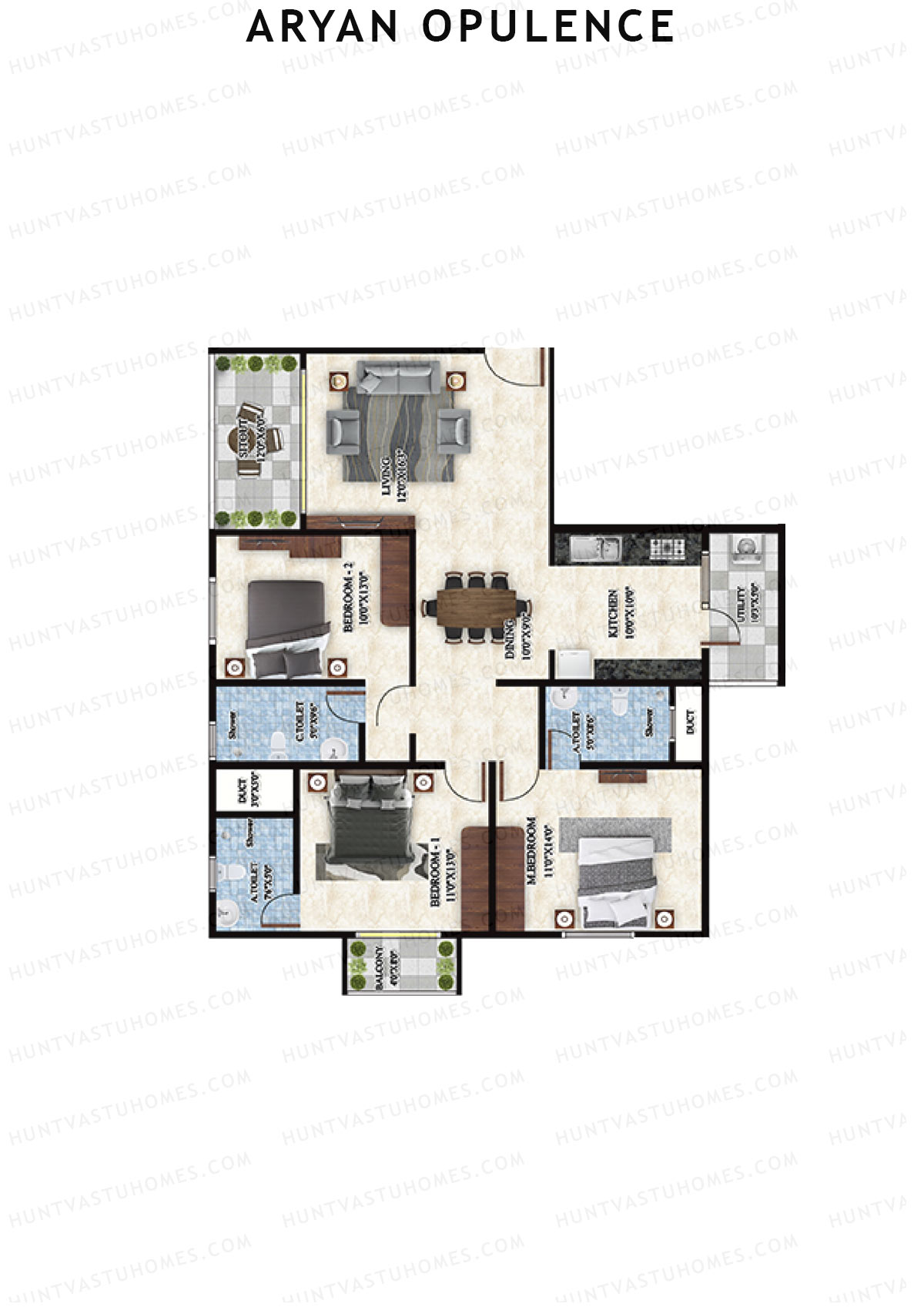 Aryan Opulence Wing D Unit 4 Floor Plan