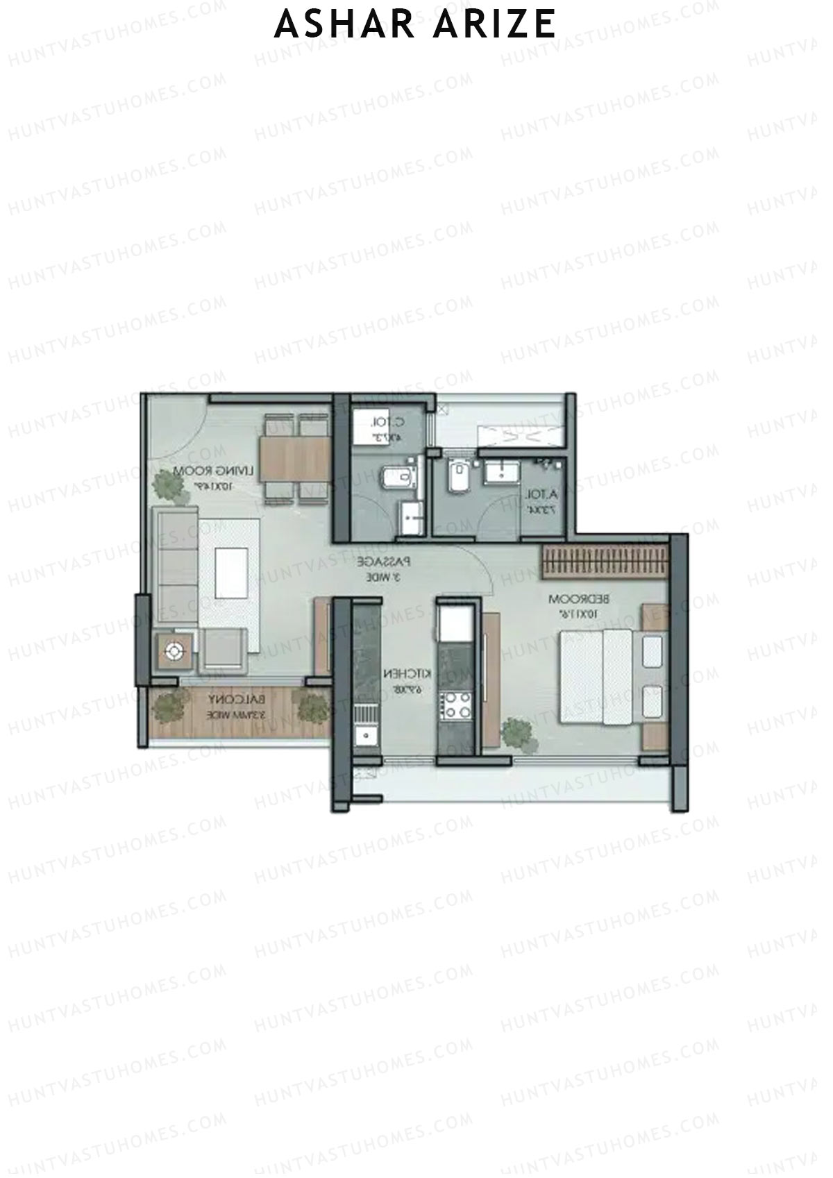 Ashar Arize Wing B Unit 1 Floor Plan