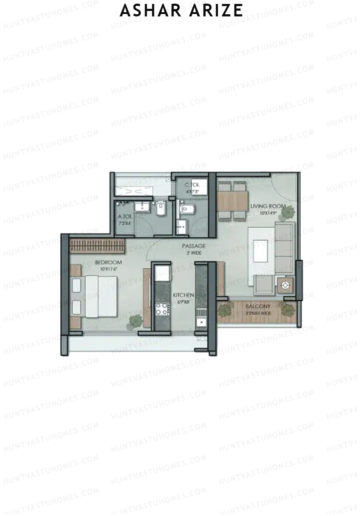 Ashar Arize Wing B Unit 2 Floor Plan
