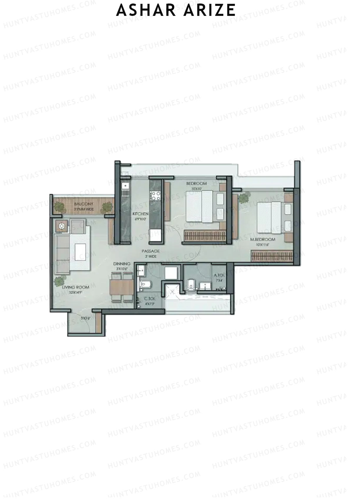 Ashar Arize Wing B Unit 7 Floor Plan