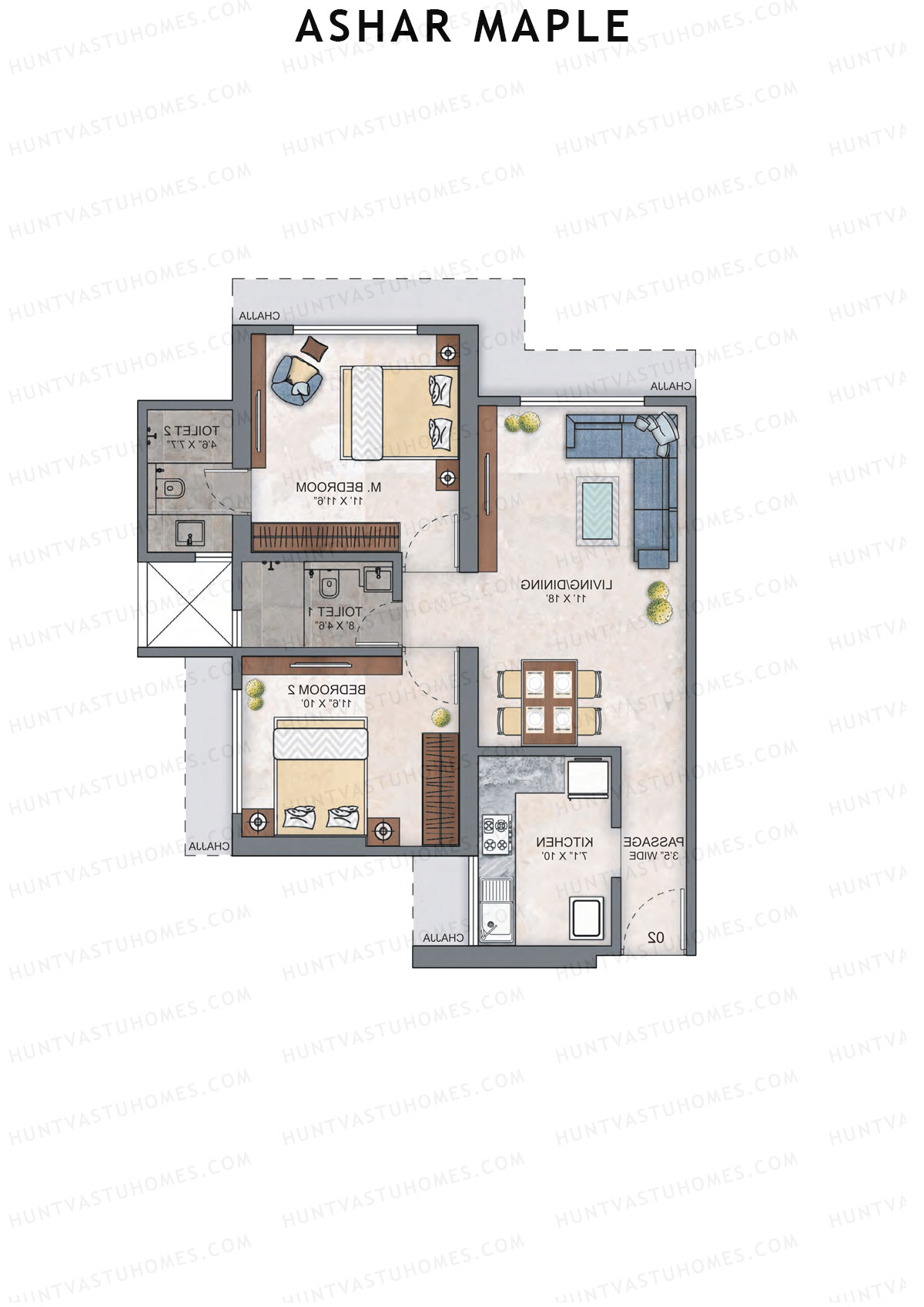 Ashar Maple Tower 1 Unit 1 Floor Plan