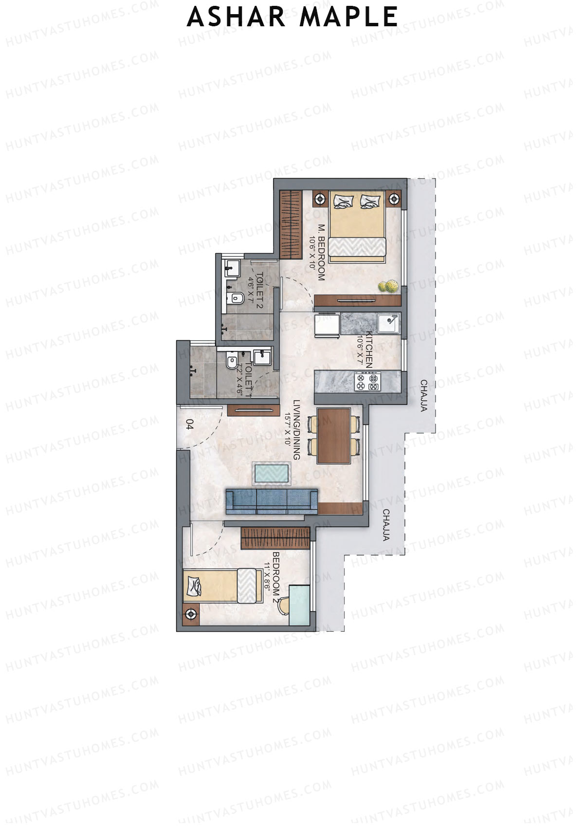 Ashar Maple Tower 1 Unit 4 Floor Plan