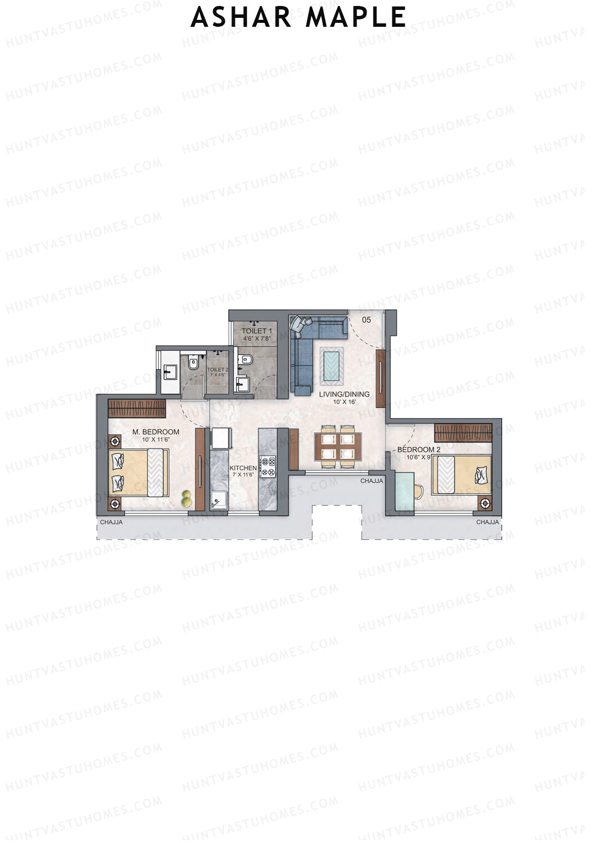 Ashar Maple Tower 1 Unit 5 Floor Plan