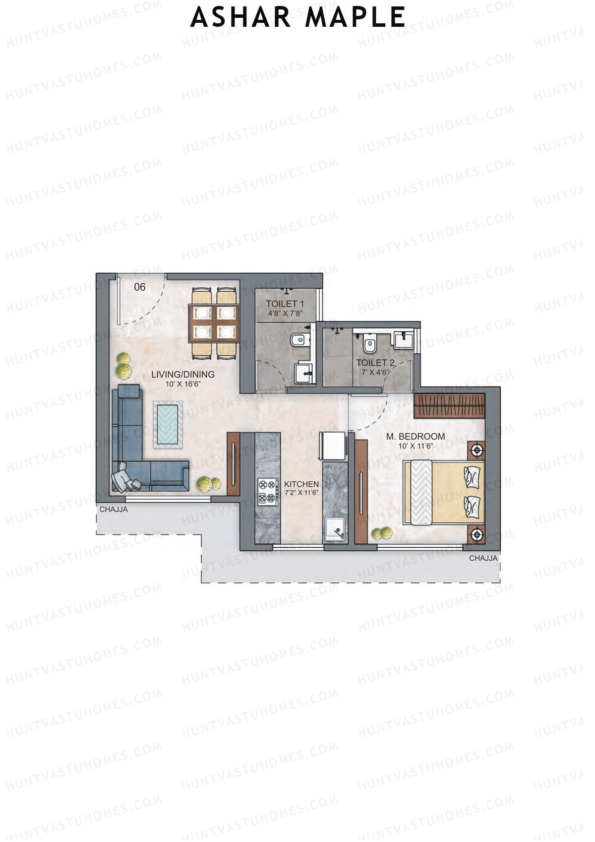 Ashar Maple Tower 1 Unit 6 Floor Plan