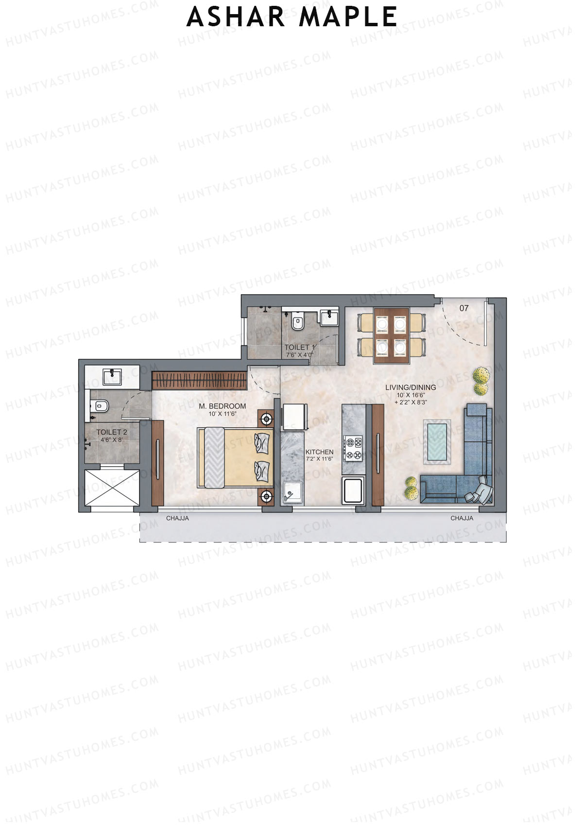 Ashar Maple Tower 1 Unit 7 Floor Plan