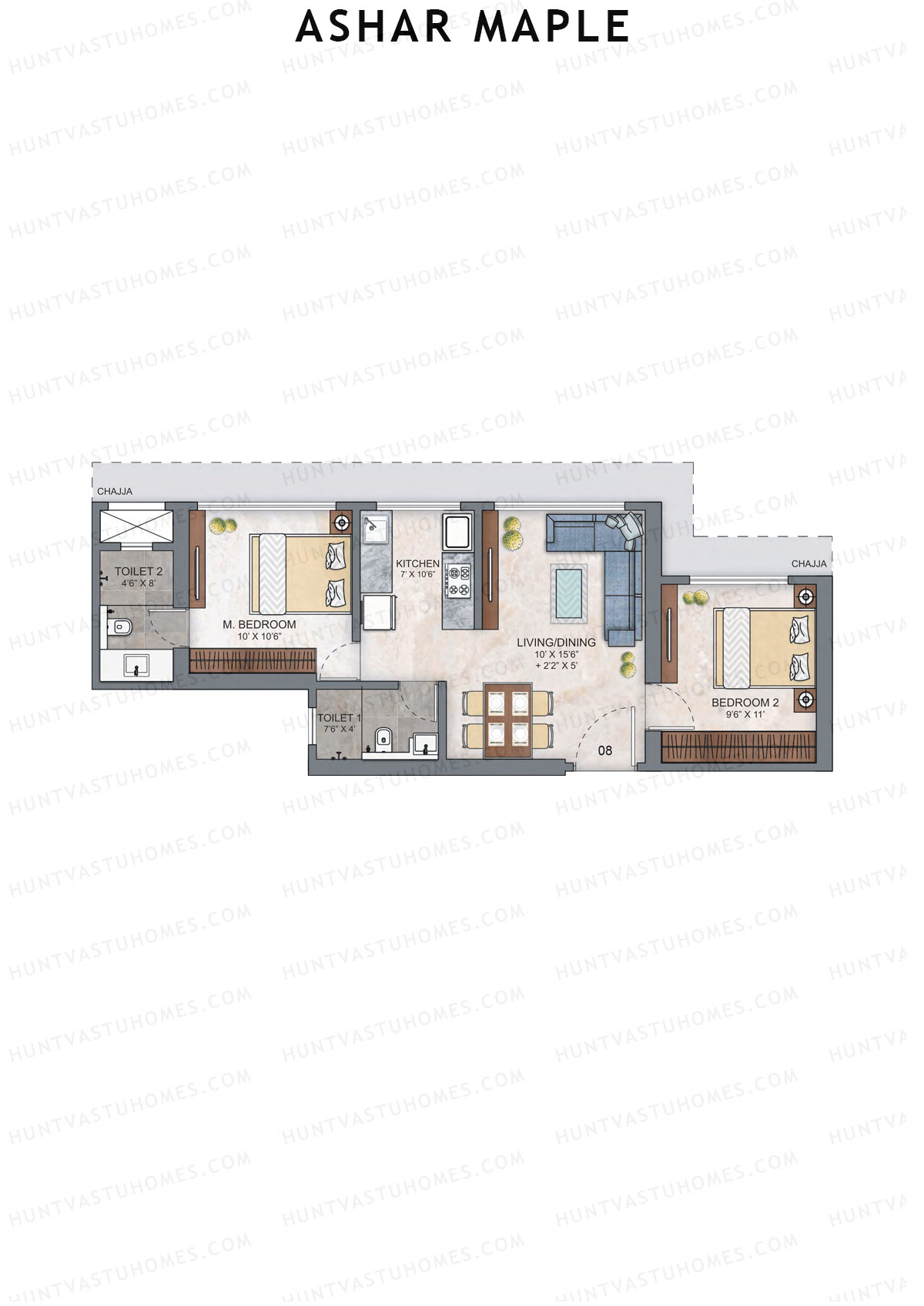 Ashar Maple Tower 1 Unit 8 Floor Plan