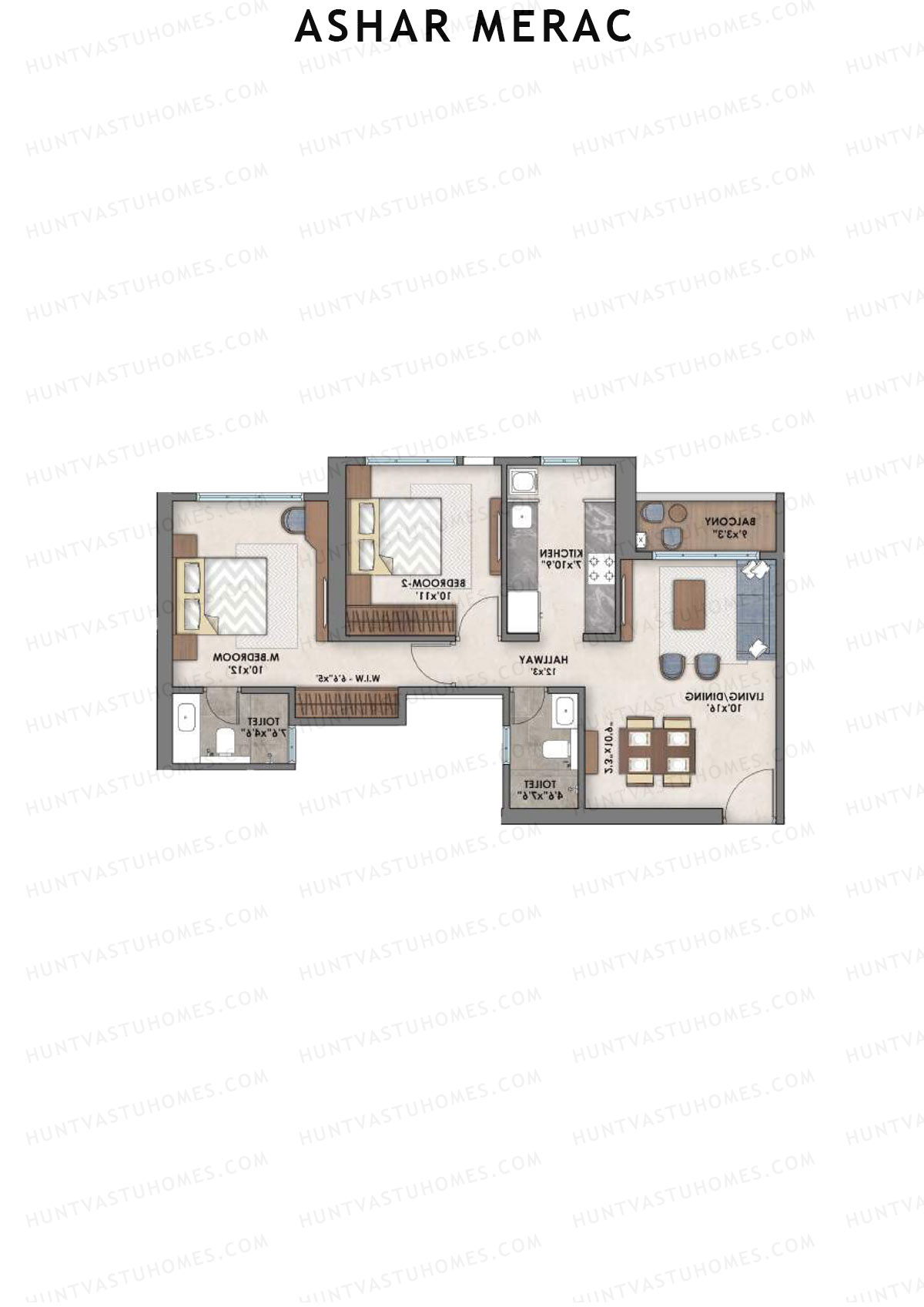 Ashar Merac Serene A Unit 2 Floor Plan