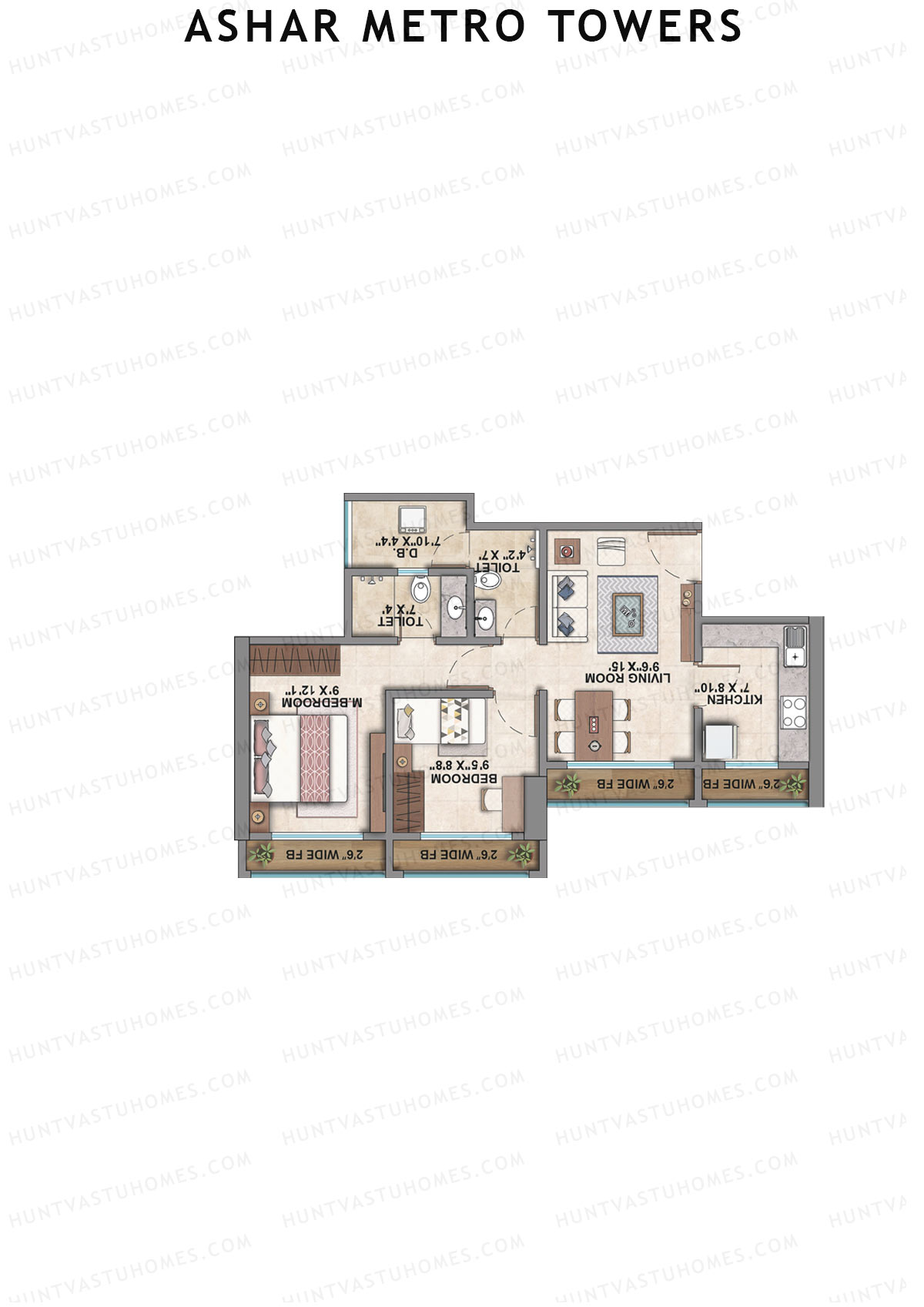 Ashar Metro Towers Wing A Unit 1 Floor Plan