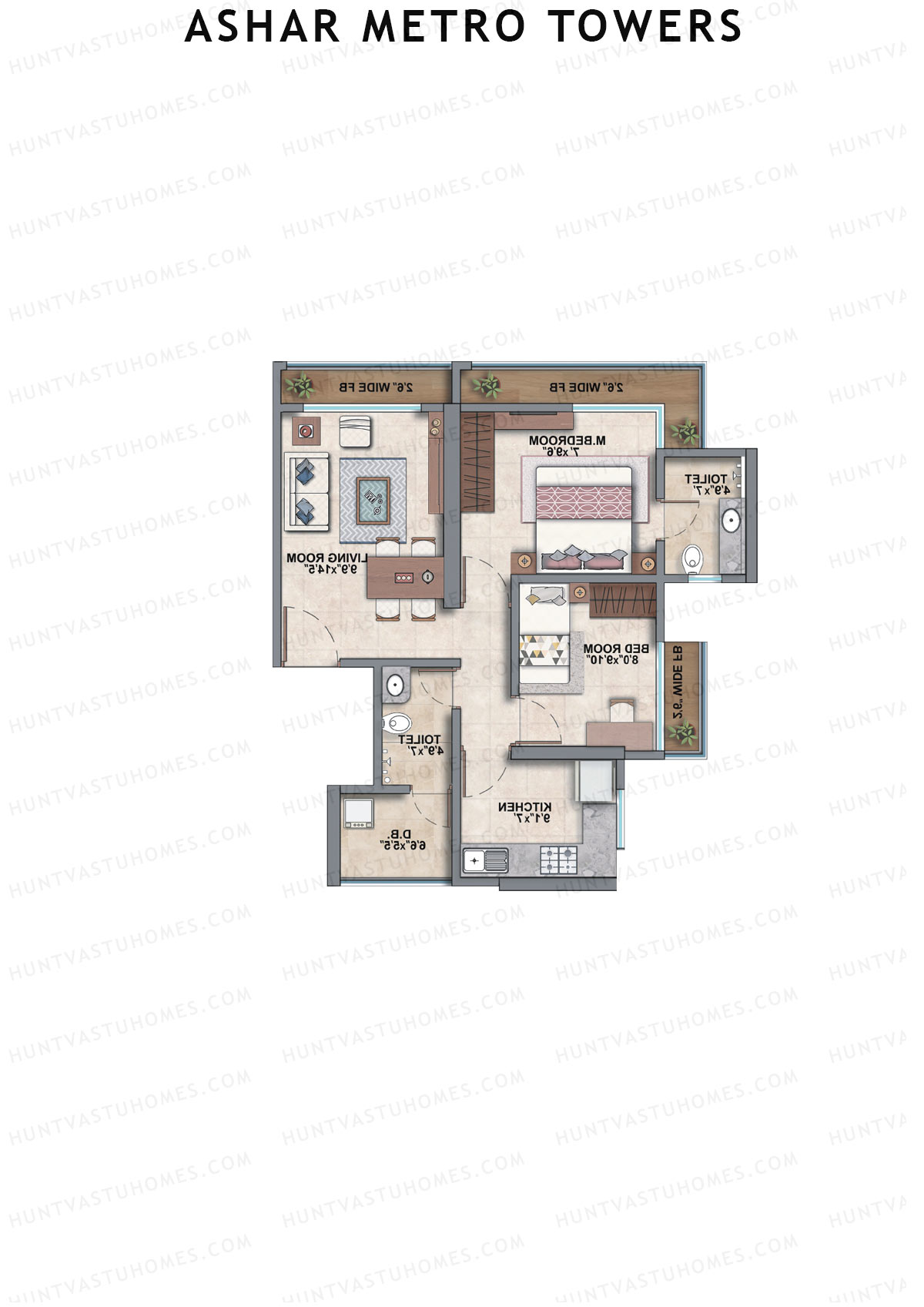 Ashar Metro Towers Wing B Unit 4 Floor Plan