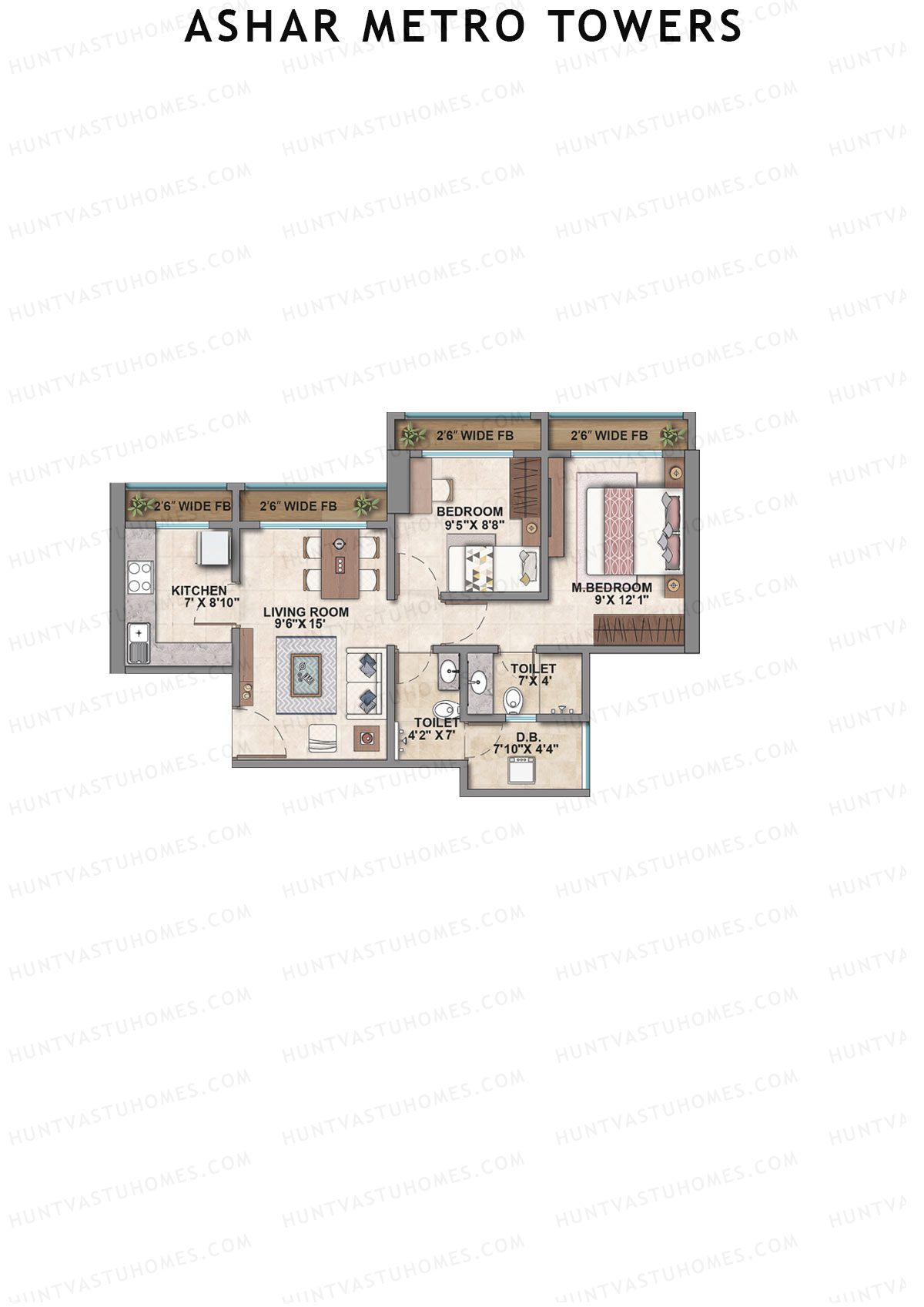 Ashar Metro Towers Wing B Unit 5 Floor Plan