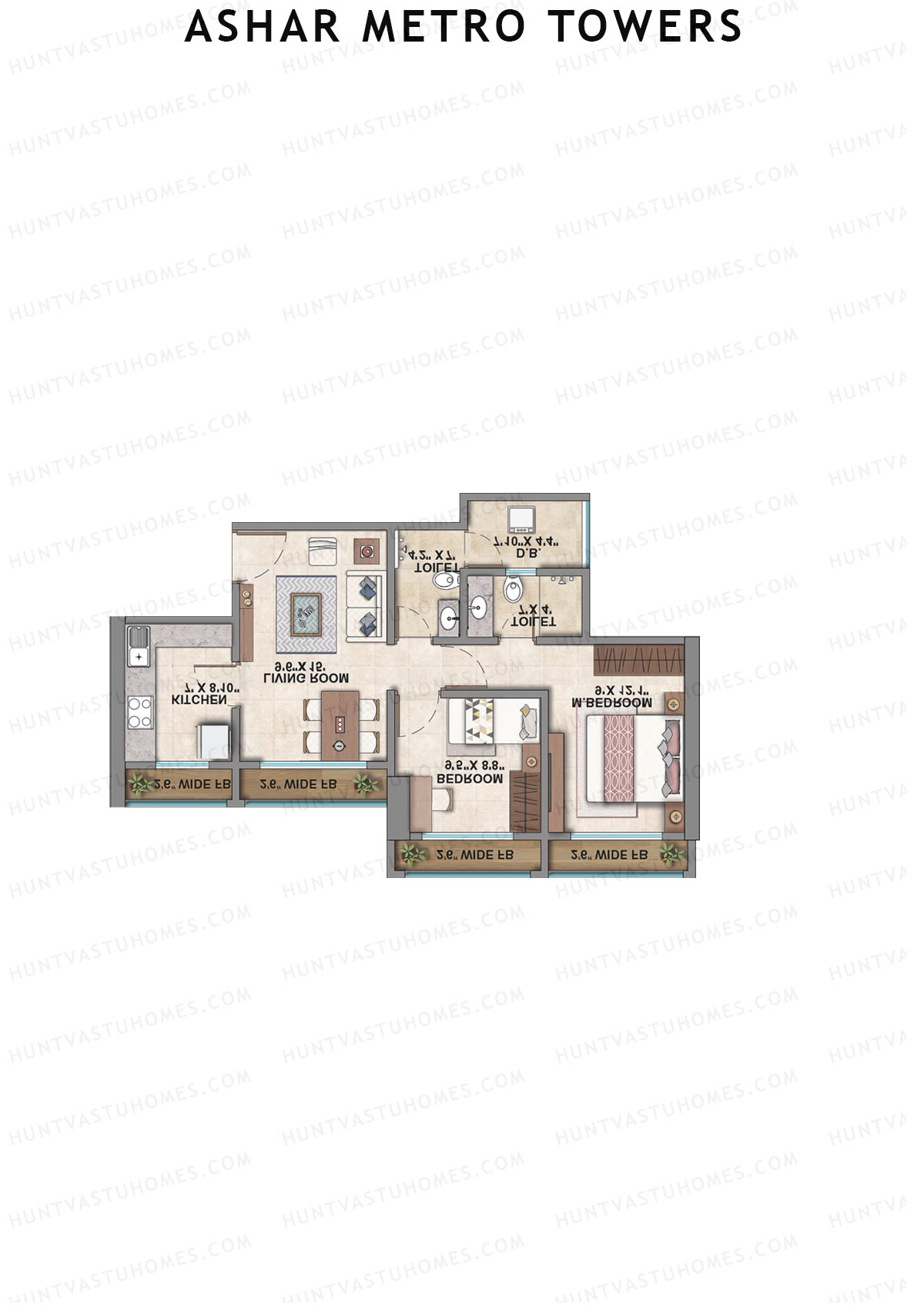 Ashar Metro Towers Wing B Unit 6 Floor Plan