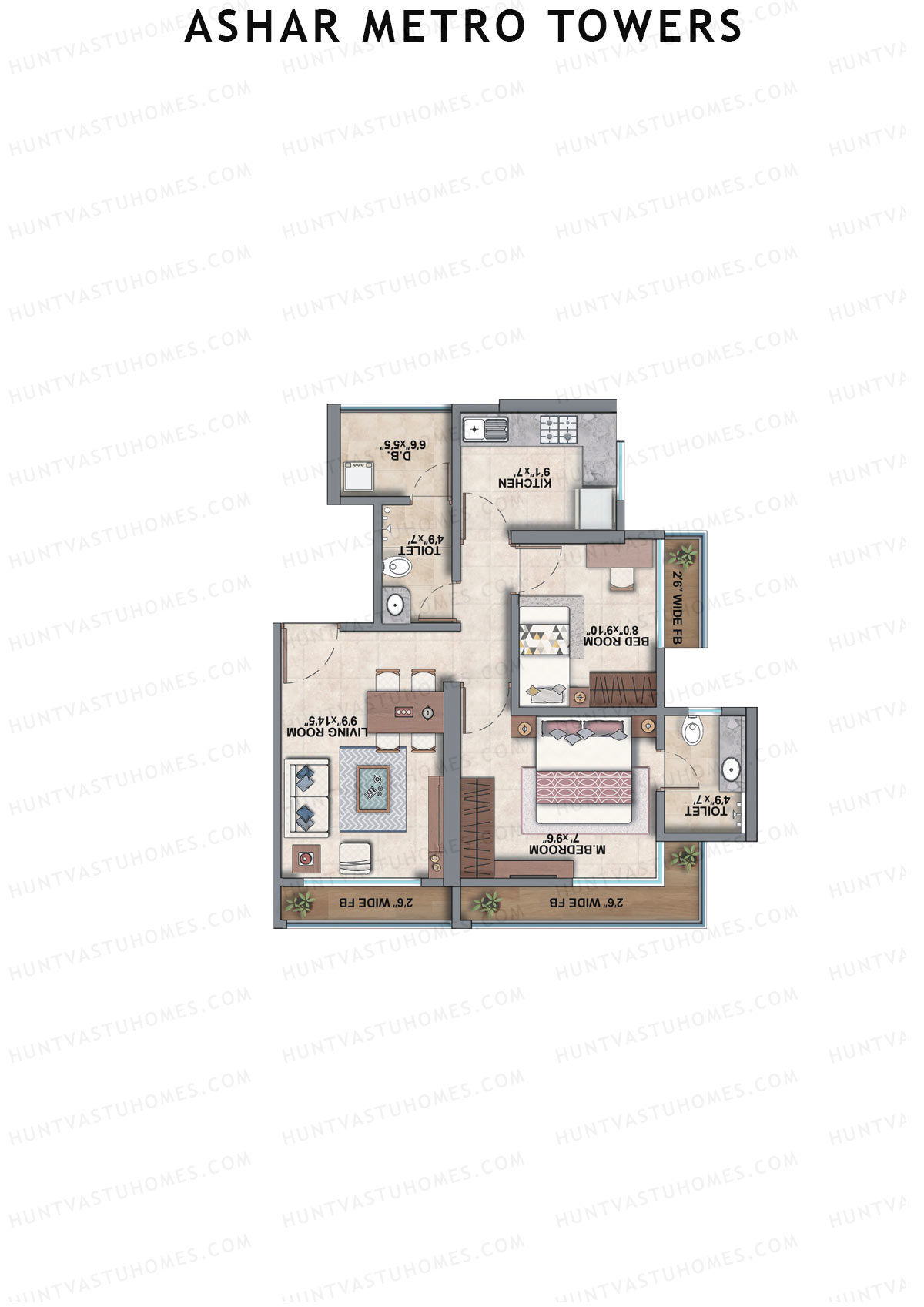 Ashar Metro Towers Wing B Unit 7 Floor Plan
