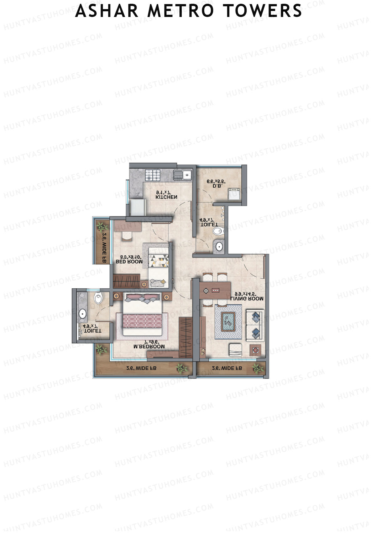 Ashar Metro Towers Wing B Unit 8 Floor Plan