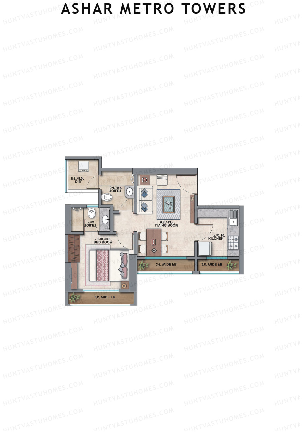Ashar Metro Towers Wing C Unit 1 Floor Plan