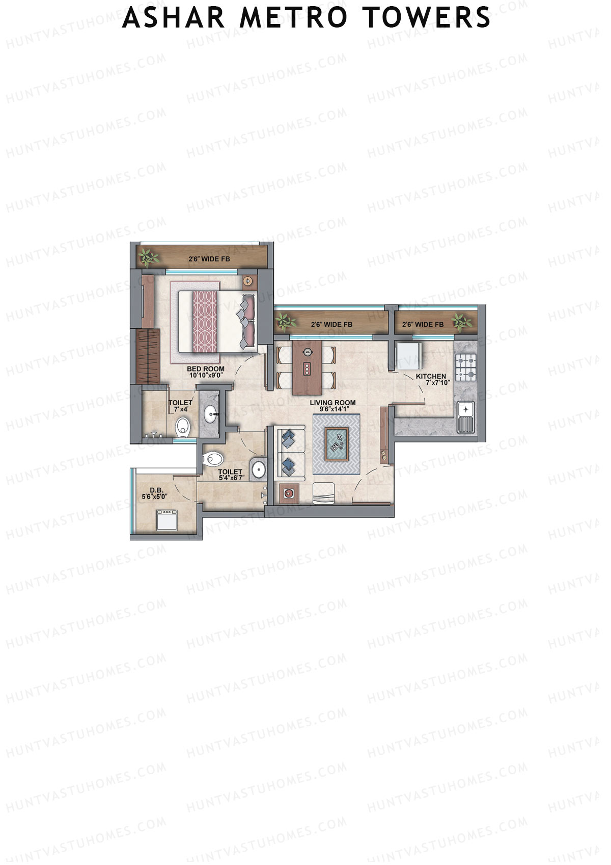 Ashar Metro Towers Wing C Unit 2 Floor Plan