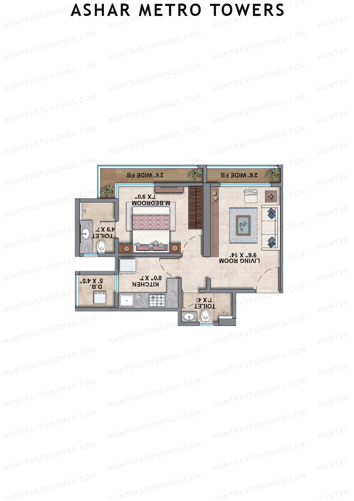 Ashar Metro Towers Wing C Unit 3 Floor Plan