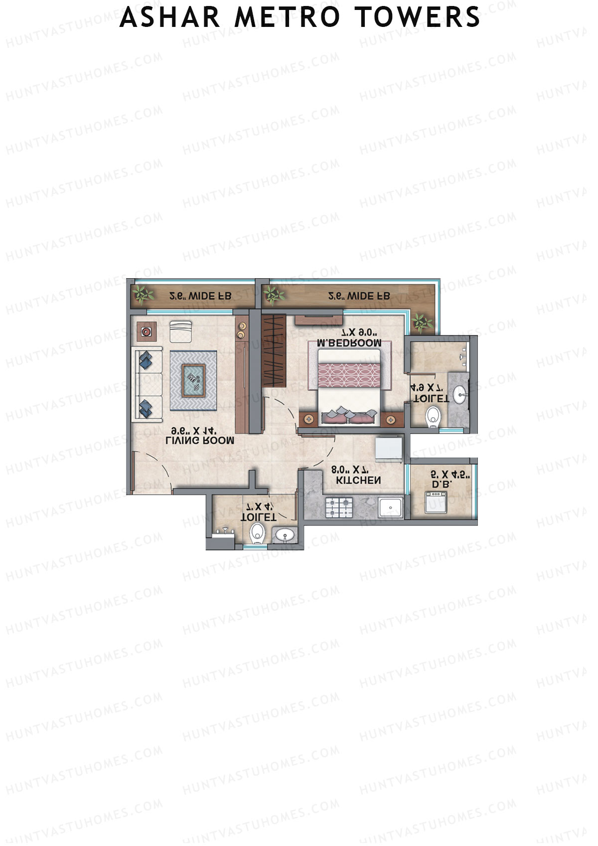 Ashar Metro Towers Wing C Unit 4 Floor Plan