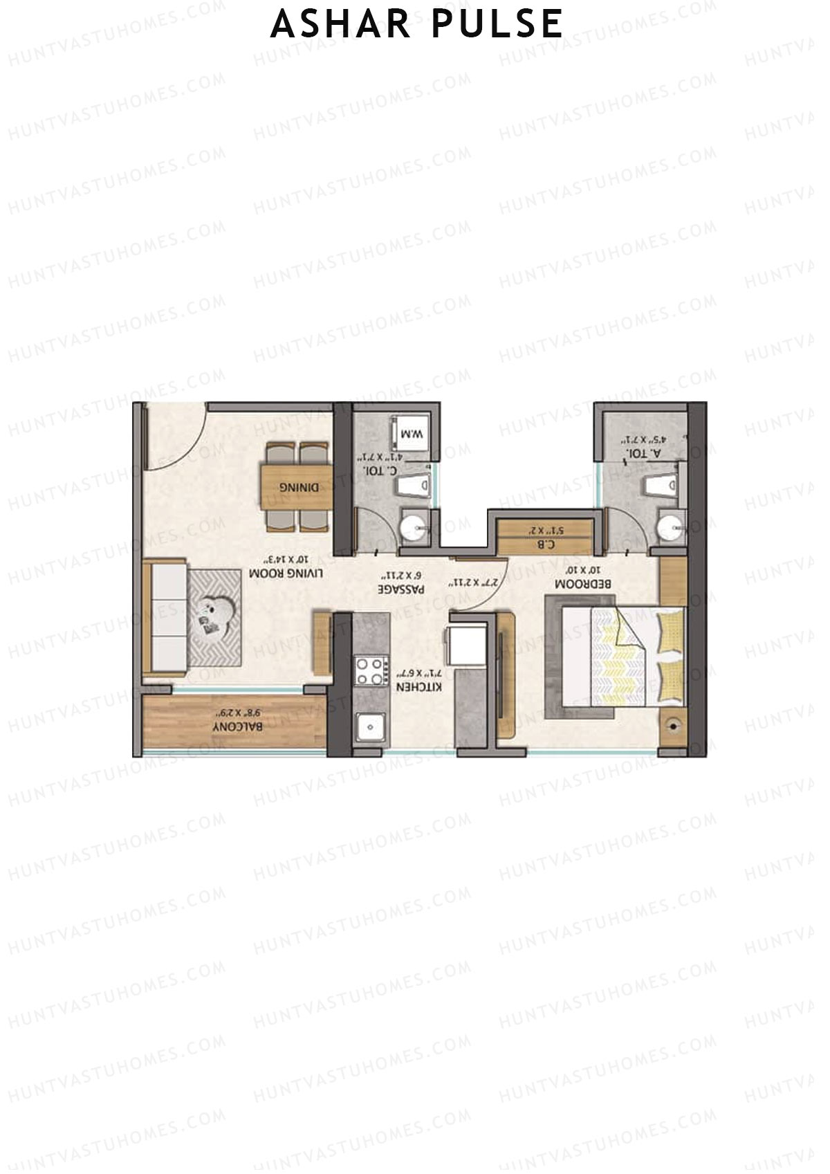 Ashar Pulse Tower 1 Unit 2 Floor Plan