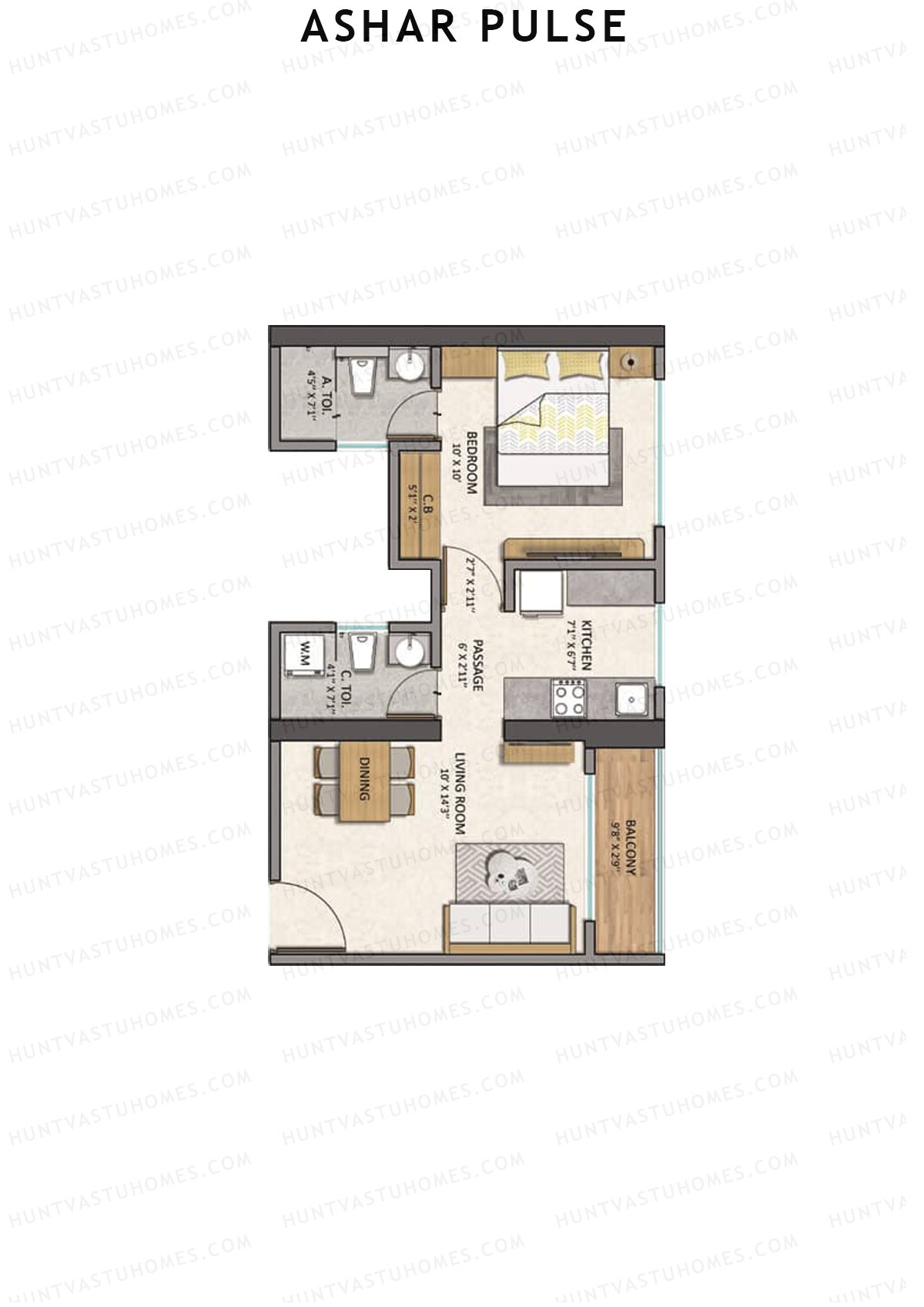 Ashar Pulse Tower 1 Unit 4 Floor Plan