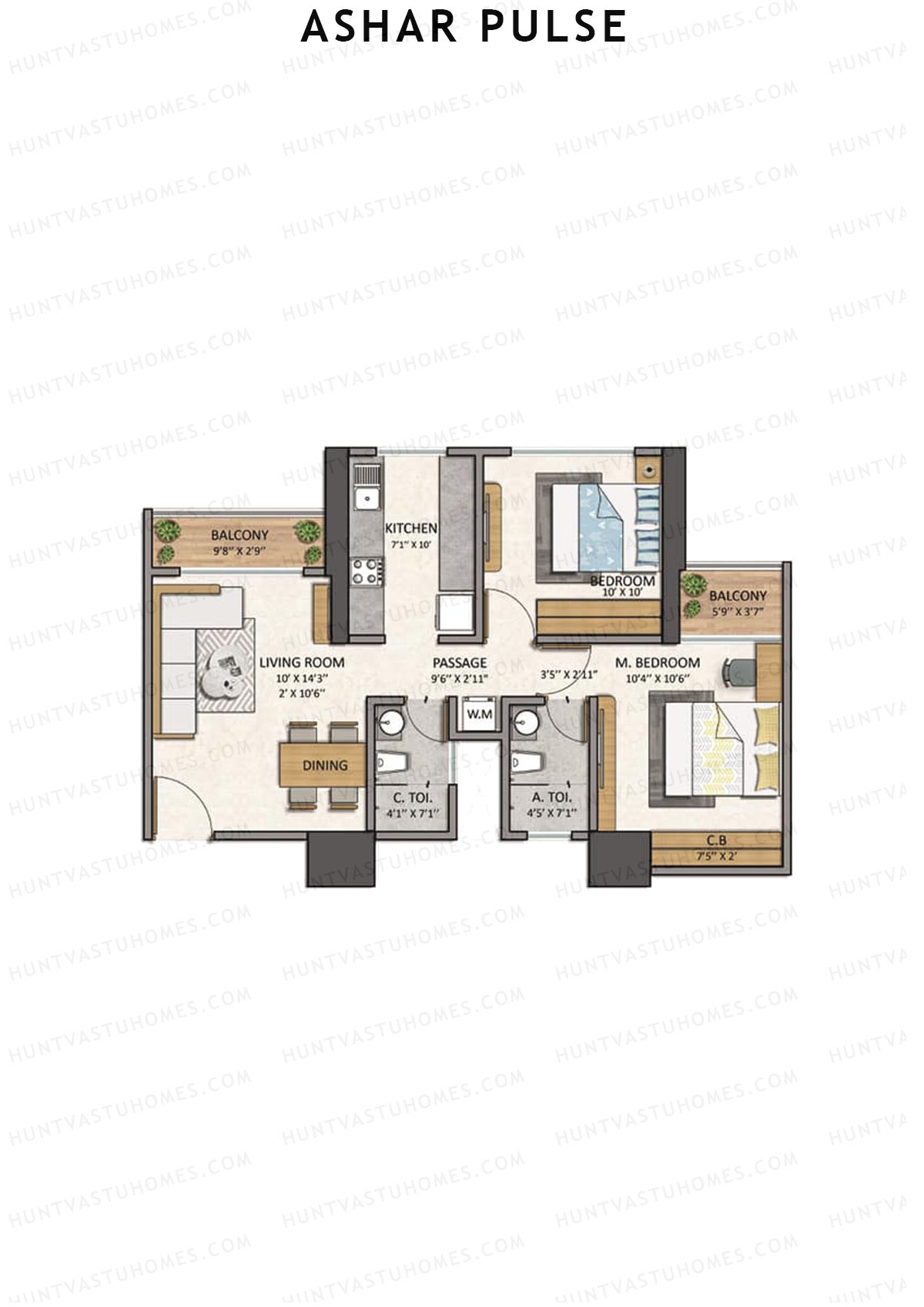 Ashar Pulse Tower 2 Unit 8 Floor Plan