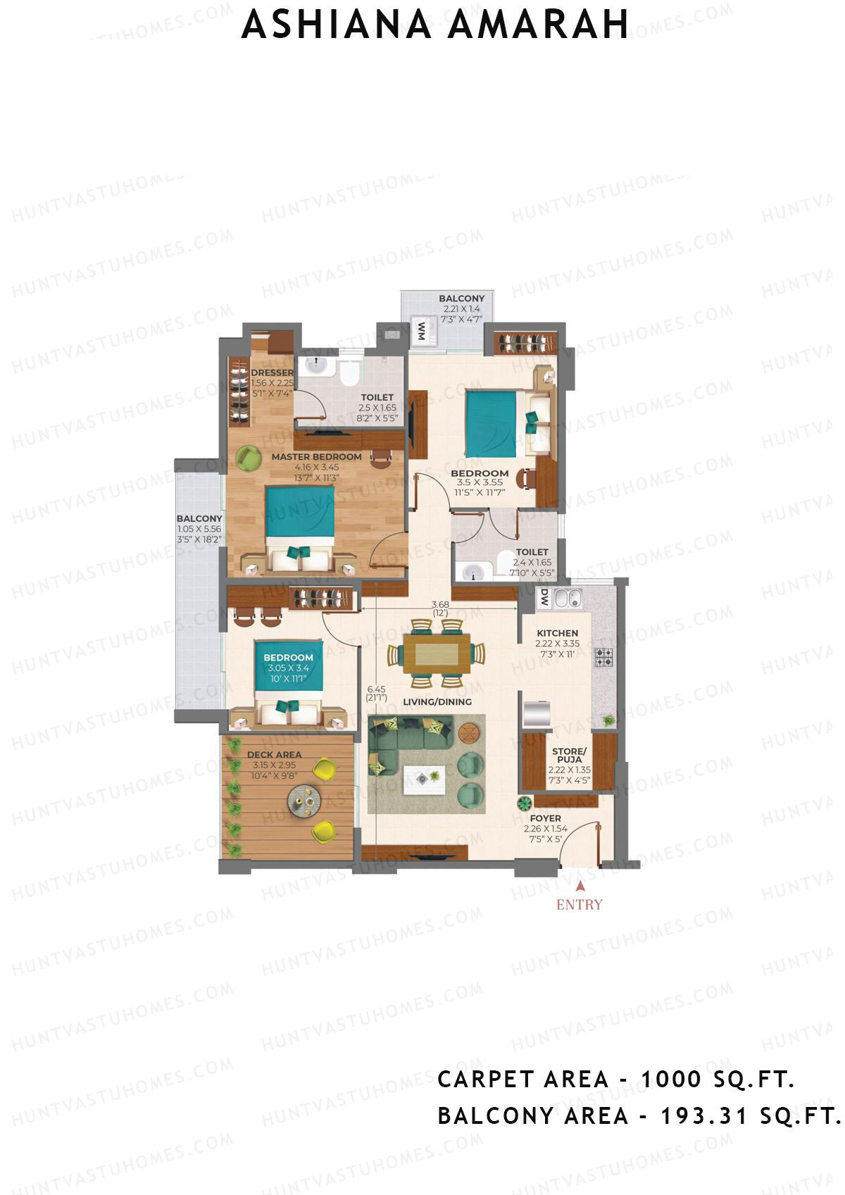 Ashiana Amarah Tower 1 Unit 2 Floor Plan