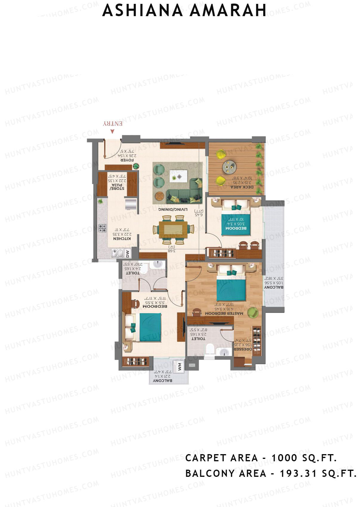 Ashiana Amarah Tower 1 Unit 3 Floor Plan
