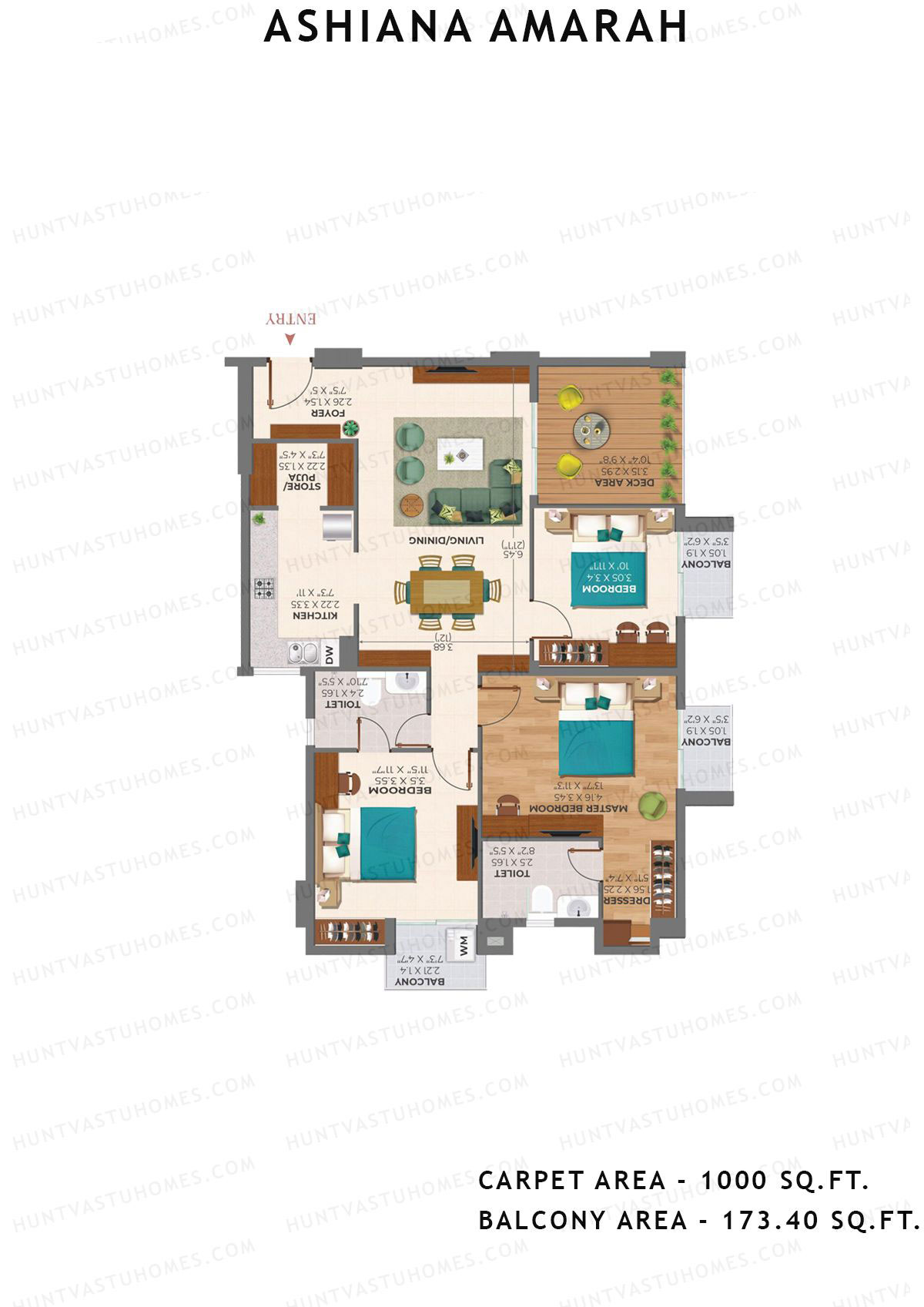 Ashiana Amarah Tower 1 Unit 3 Floor Plan