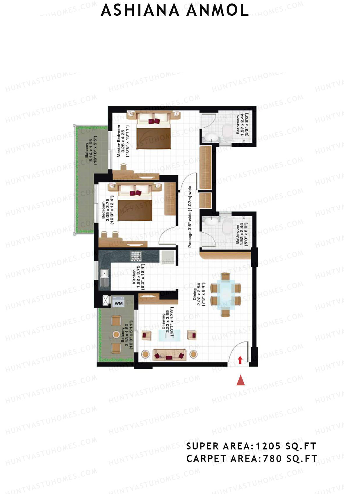 Ashiana Anmol Tower B12 Unit 46 Floor Plan
