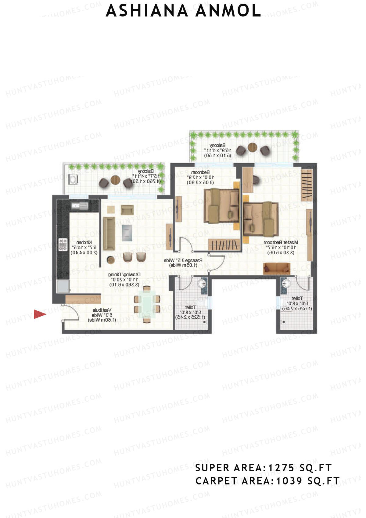 Ashiana Anmol Tower B2 Unit 6 Floor Plan