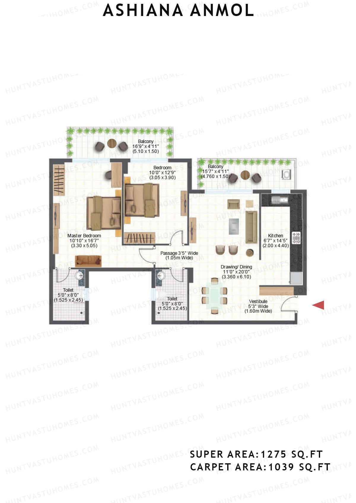 Ashiana Anmol Tower B2 Unit 8 Floor Plan