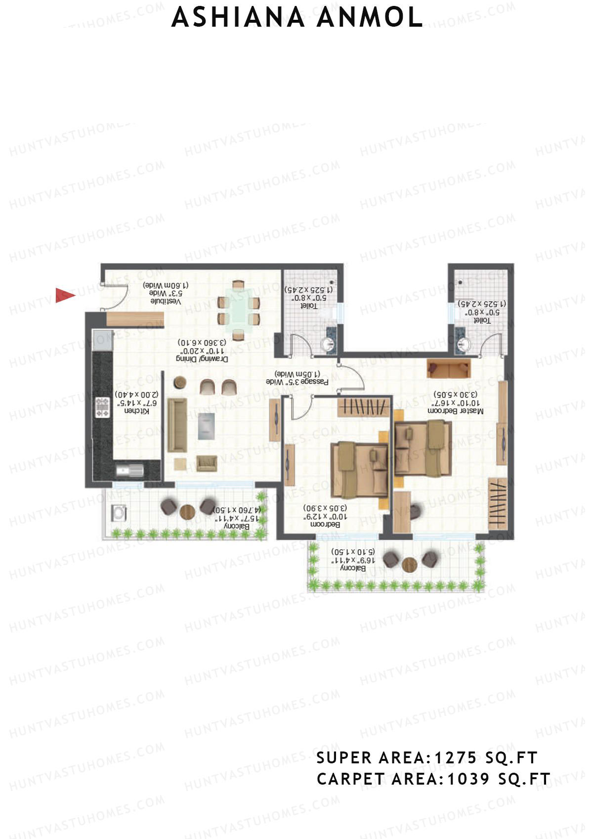 Ashiana Anmol Tower B3 Unit 9 Floor Plan