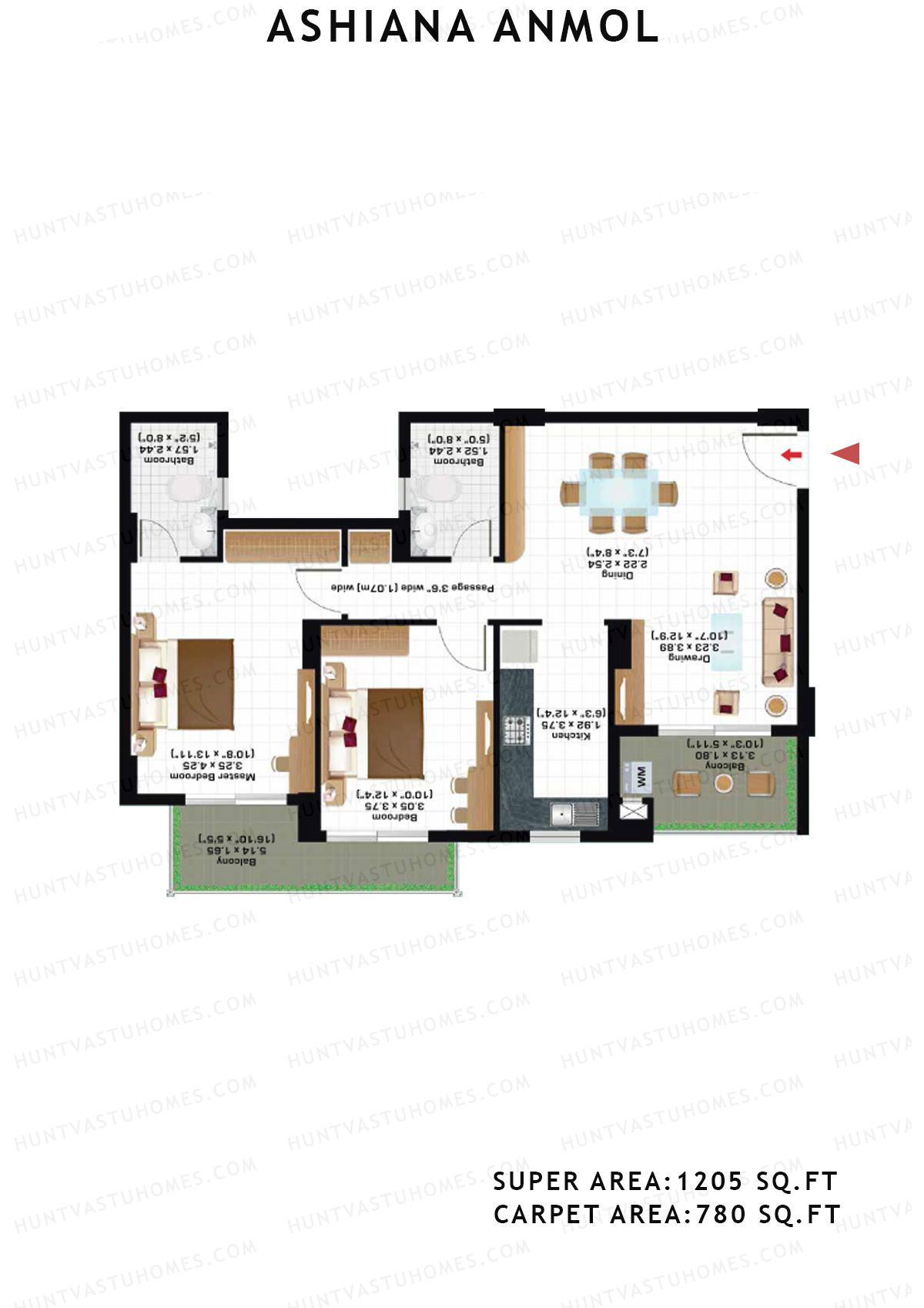 Ashiana Anmol Tower B9 Unit 35 Floor Plan