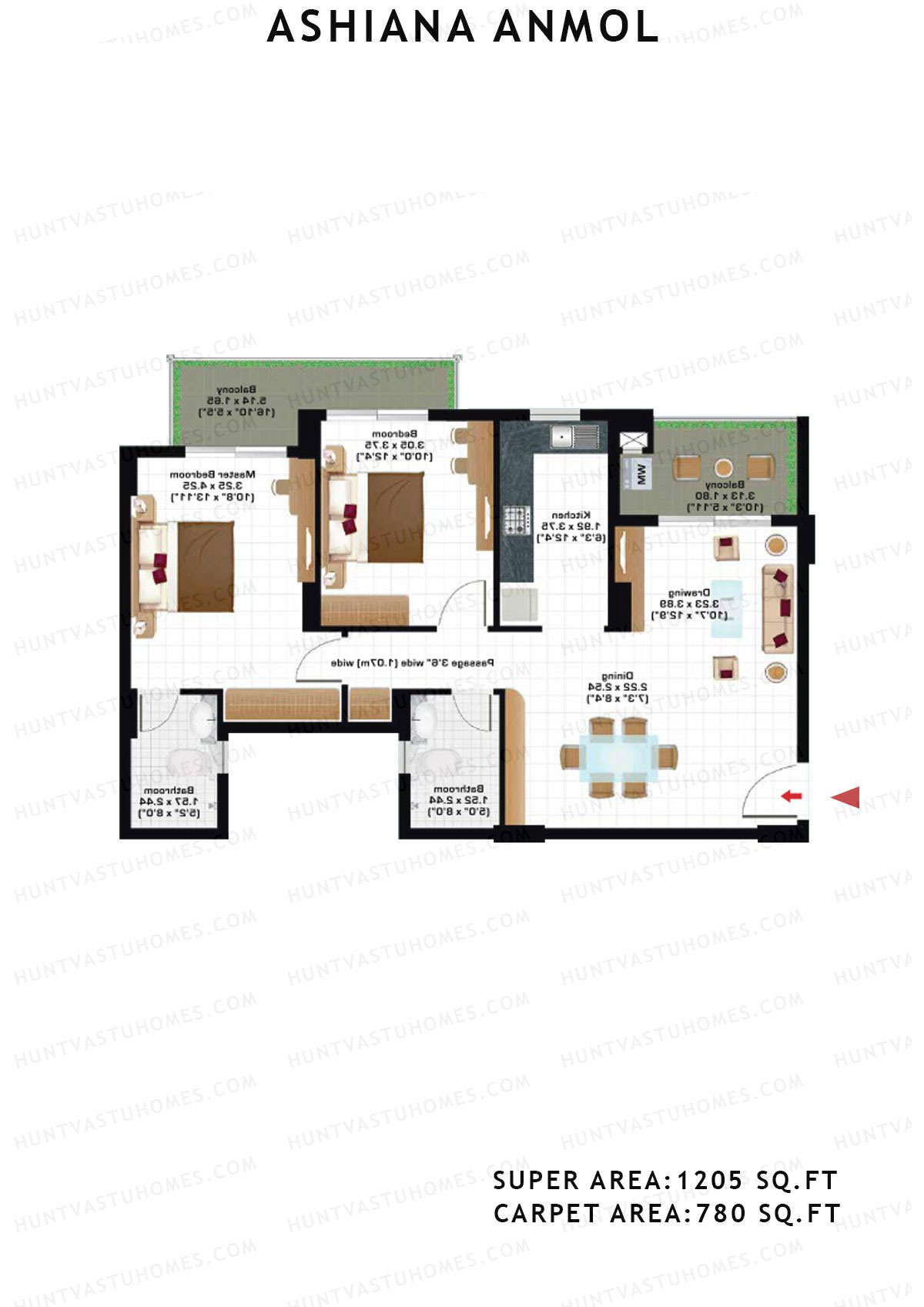 Ashiana Anmol Tower B9 Unit 36 Floor Plan
