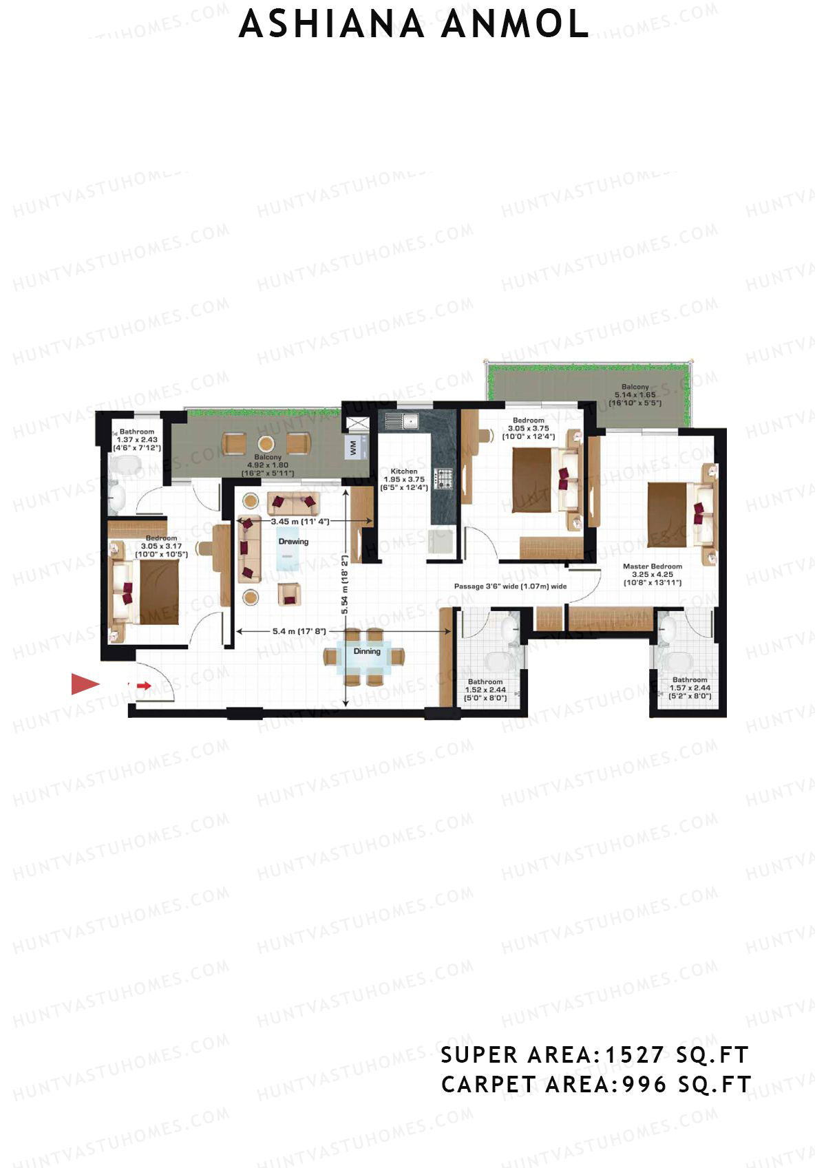 Ashiana Anmol Tower B10 Unit 38 Floor Plan